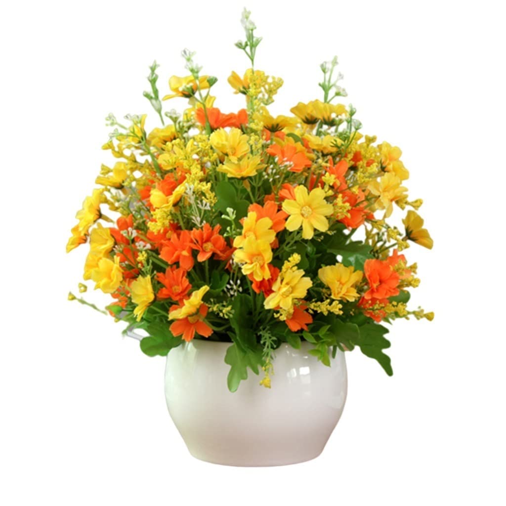 XDLEDMKIZ artificial flower Daisies Artificial Flowers Fake Colorful Daisy Plant Flowers Arrangements Bouquet For Indoor Planter Home Garden Decoration Home decor wedding