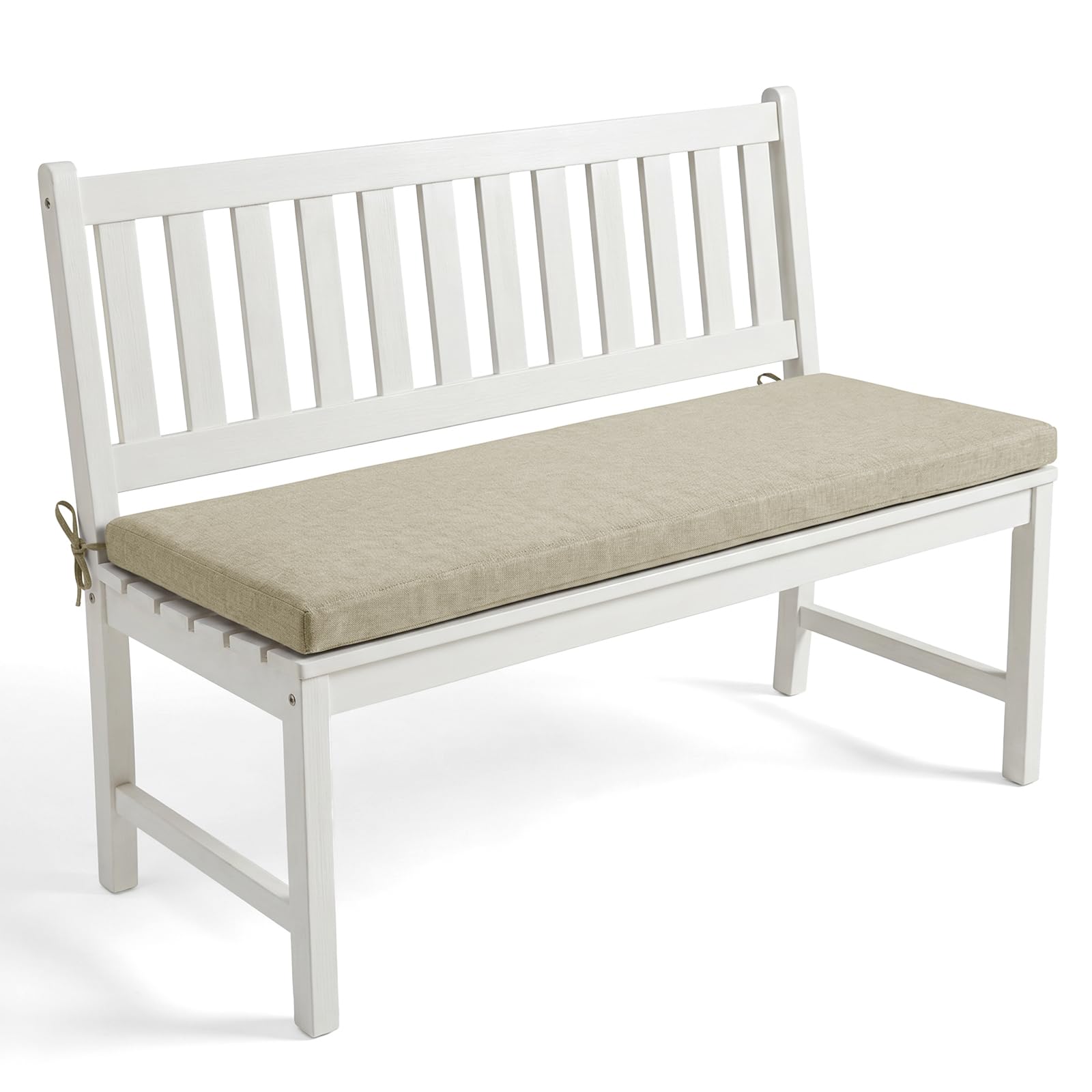 AZMAHT Linen Bench Cushion Indoor/Outdoor, 2/3 Seater High Resilience Memory Foam, Washable Removable Cover, Non-Slip Pad For Window Seat Or Chair,N04,100x30x3cm