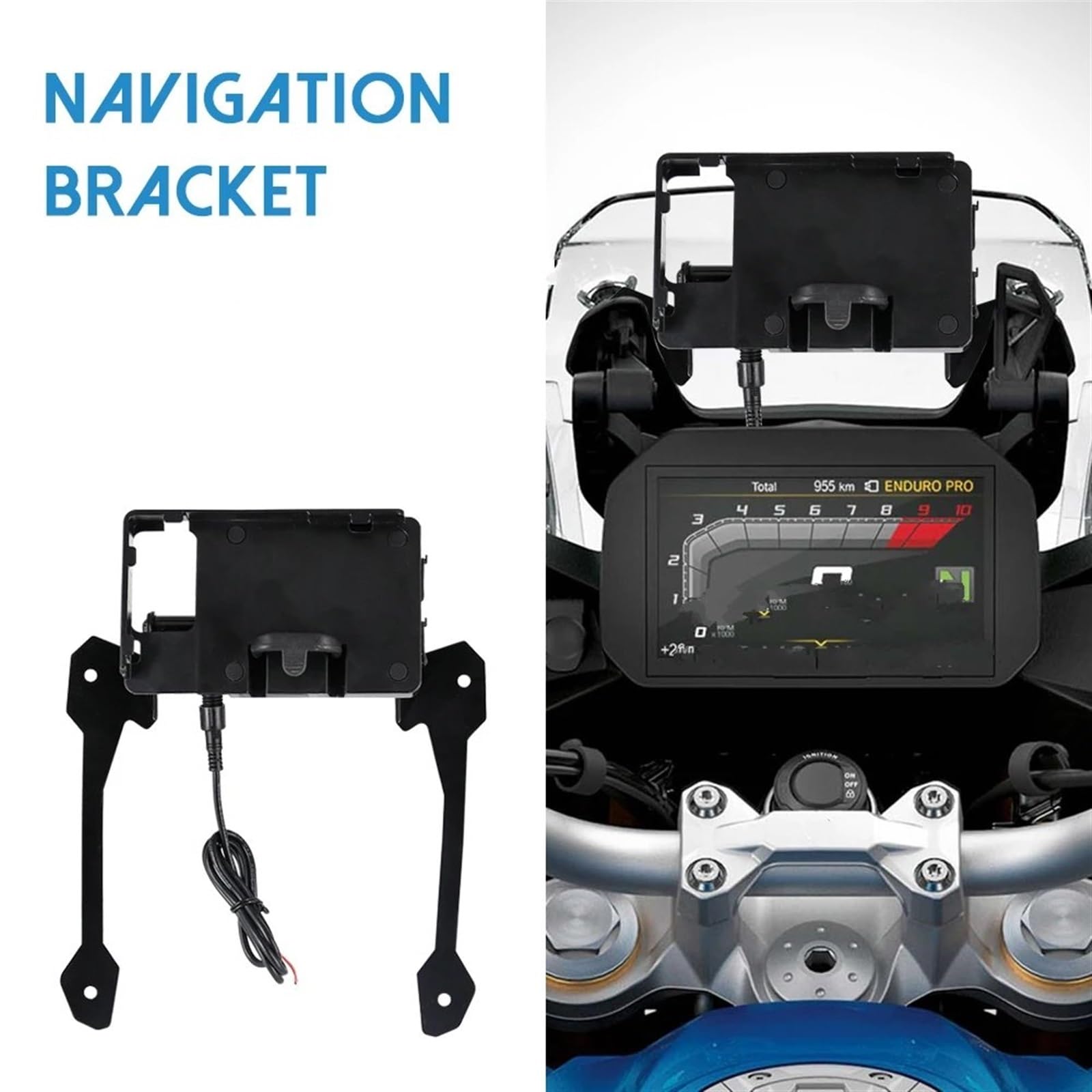 Support Telephone Velo pour BMW F850GS pour ADV F 850 ​​GS pour Adventure F850GS Support Support Pare-Brise Moto Téléphone Portable Support Plaque Navigation GPS Telephone Moto Rotation(A)