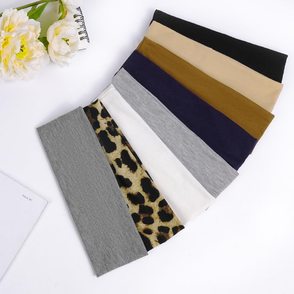 Flintronic 8 Pezzi Fasce sportive, Fasce Elastiche Morbide e Alla Moda per Capelli Donna e Uomo, Antisudore Antiscivolo per Sport, Yoga, Corsa, Multicolore