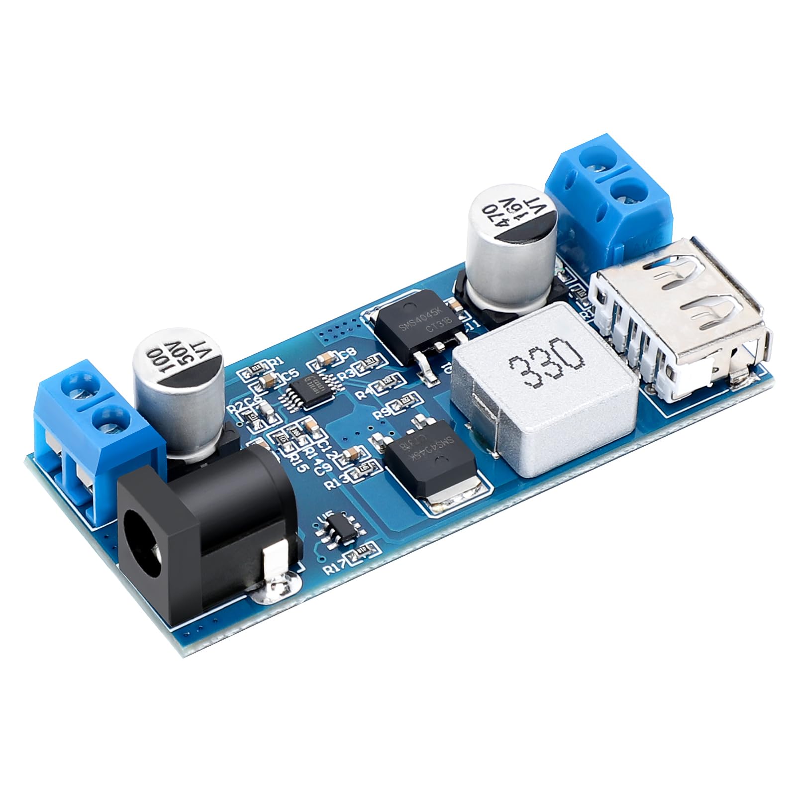 DROK Blue Buck Converter 24v to 12v, 5A USB DC to DC Voltage Regulator 24V to 12V Step Down Converter 9V-36V to 5V 3.5-6A Volt Transformer 5A Power Supply Module for Phone Fast Charging-picture-18