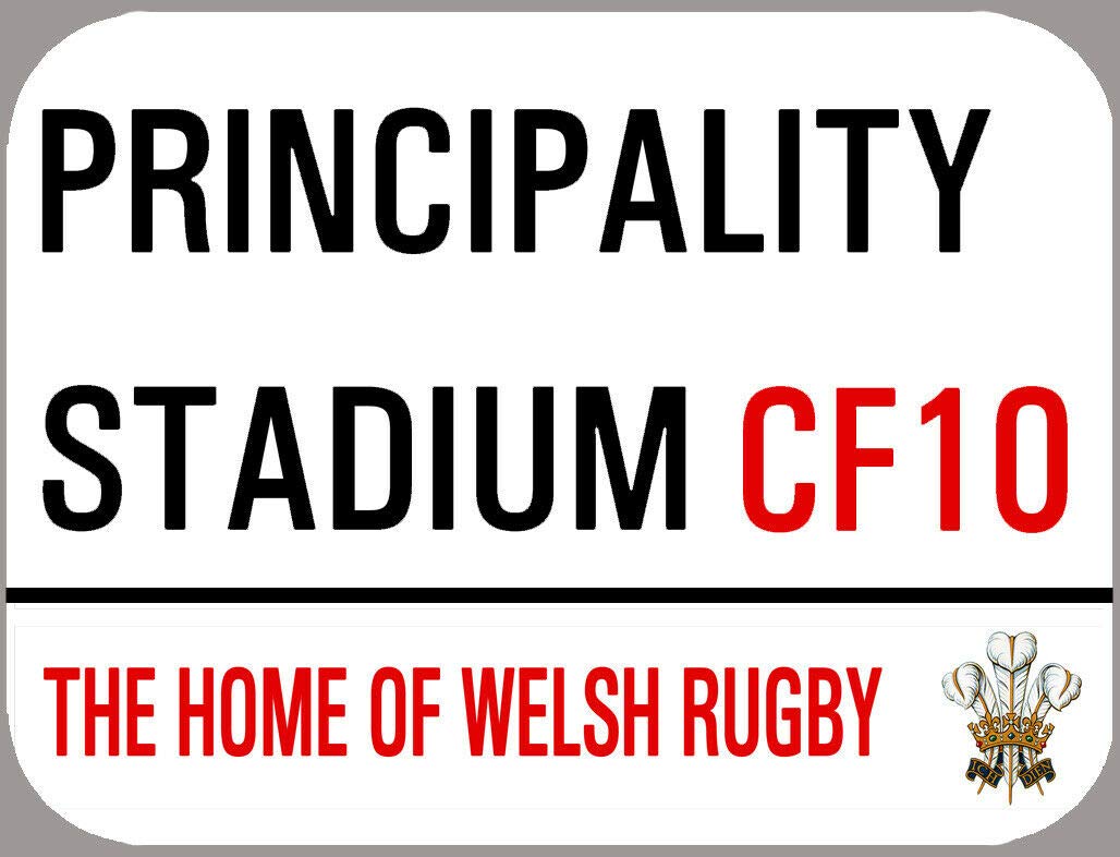 Inga Tinsign4541 Principality Stadium Metal Street Sign, Rounded Edges Welsh Rugby Decoration Props Plaque 8X12 Inch