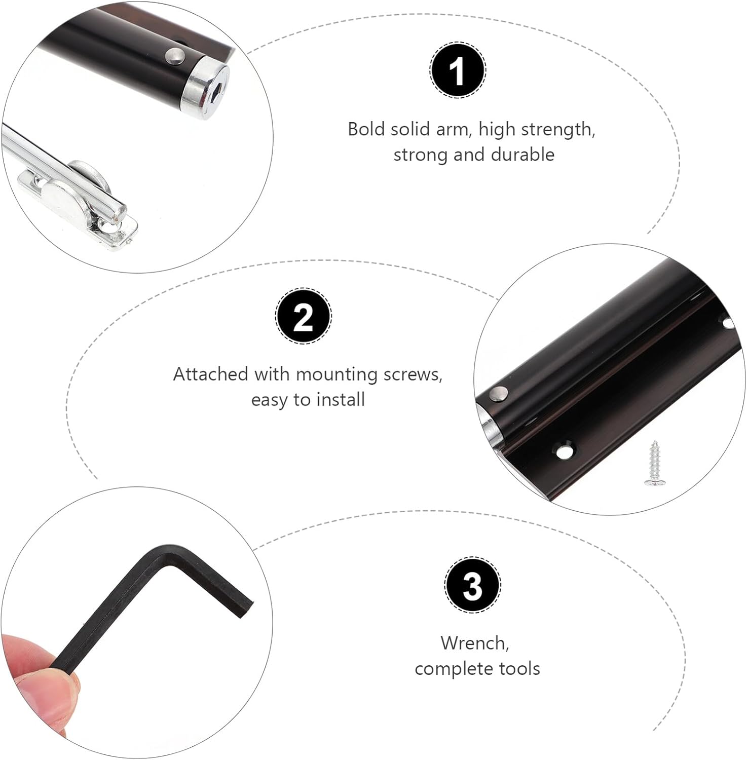 2pcs Heavy Duty Automatic Door Closer with Speed Safety Spring Buffer for Metal Wood Fire Doors Self-Closing Hinge for Home and Office