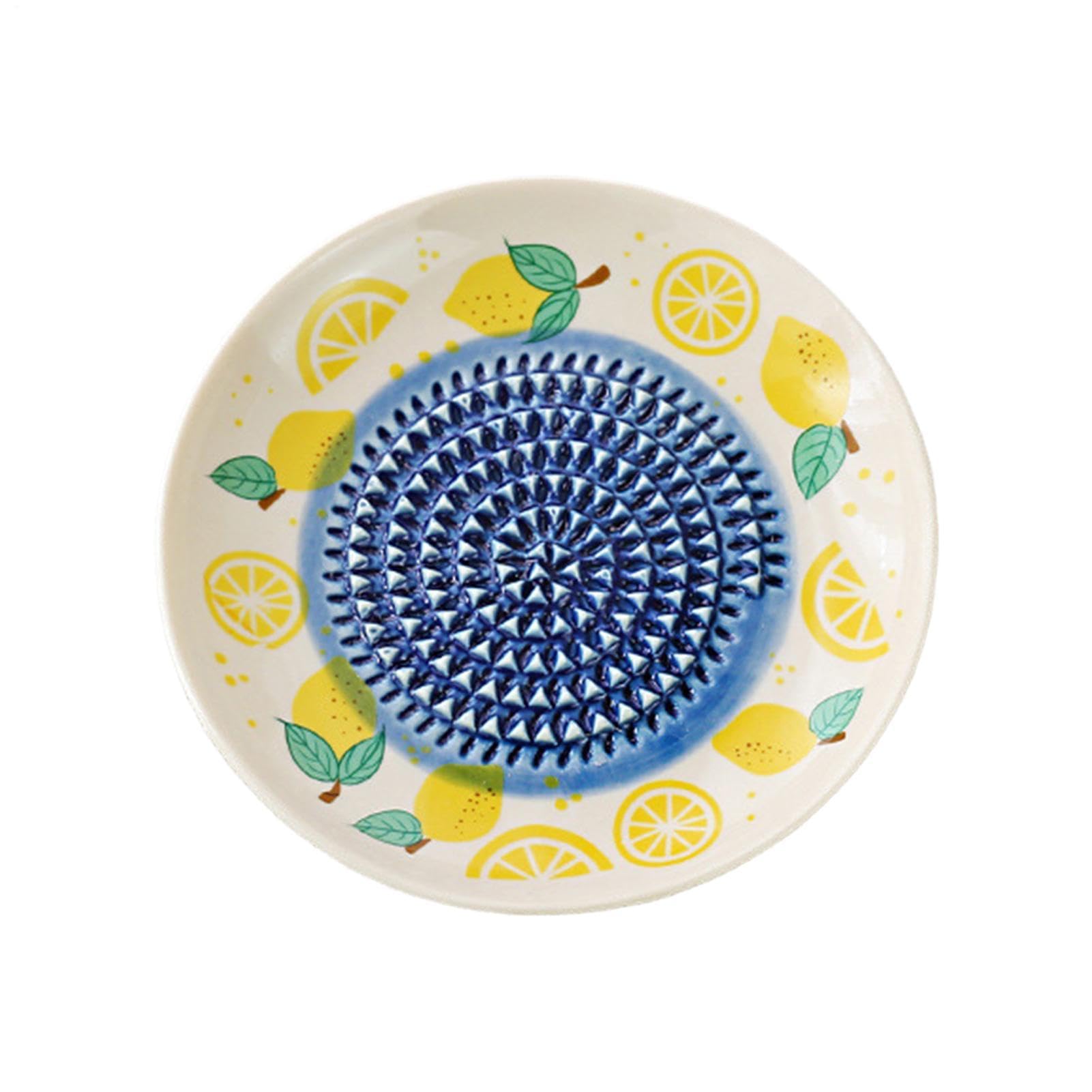 Ceramic Grater Plate Ceramic Manual Round Fruit Pattern Bowl
