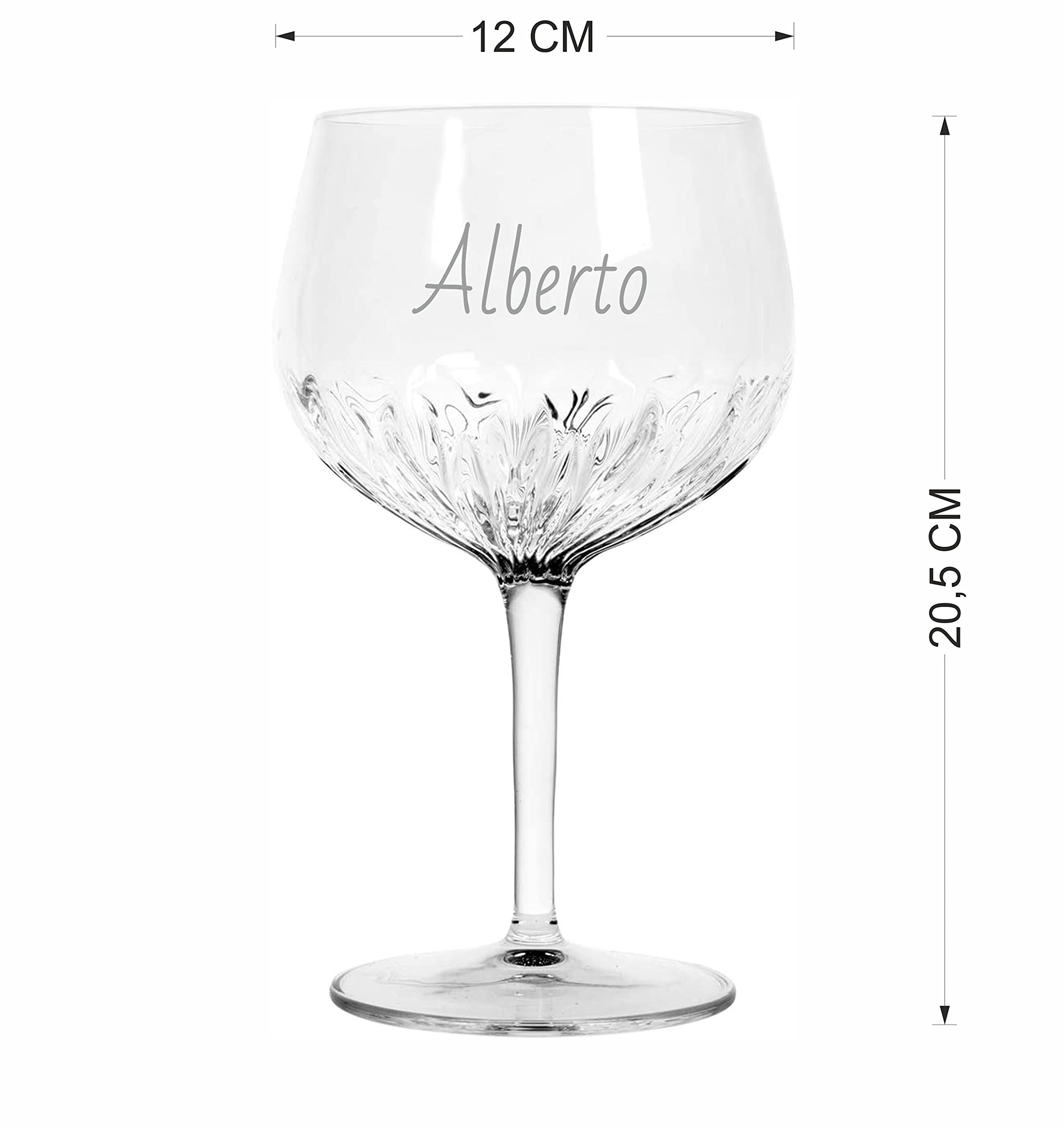 Personalisiertes Gin Tonic Glas - Graviertes Cocktailglas - Anpassbar mit Namen, Initialen, Datum und verschiedenen Schriftarten Beste Geschenkidee- Anzahl (6)