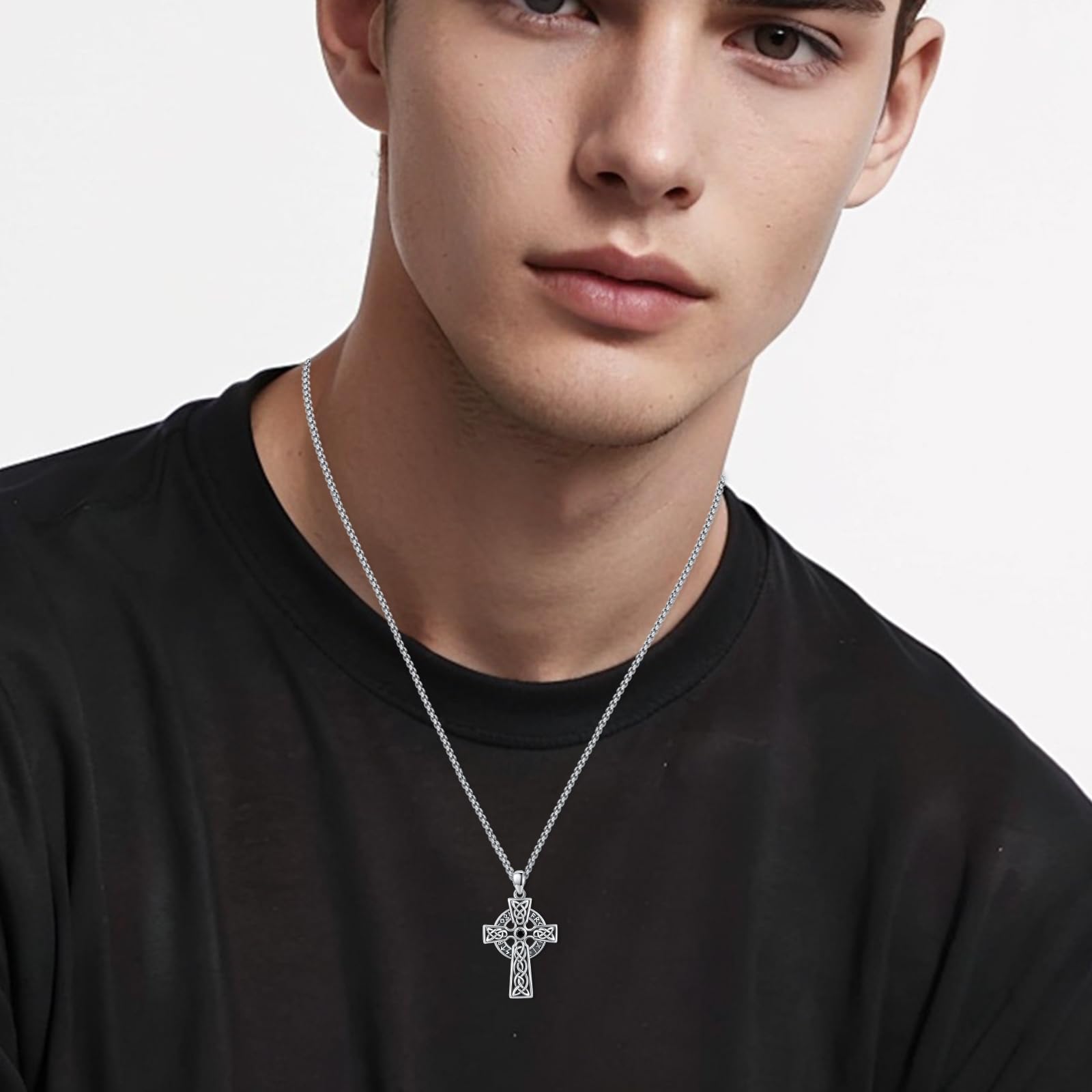 REDSUN Collana con ciondolo a forma di martello di Thor, a forma di freccia vichinga, in argento Sterling 925, con ciondolo a forma di croce vichinga, amuleto celtico, gioiello per uomo, figlio