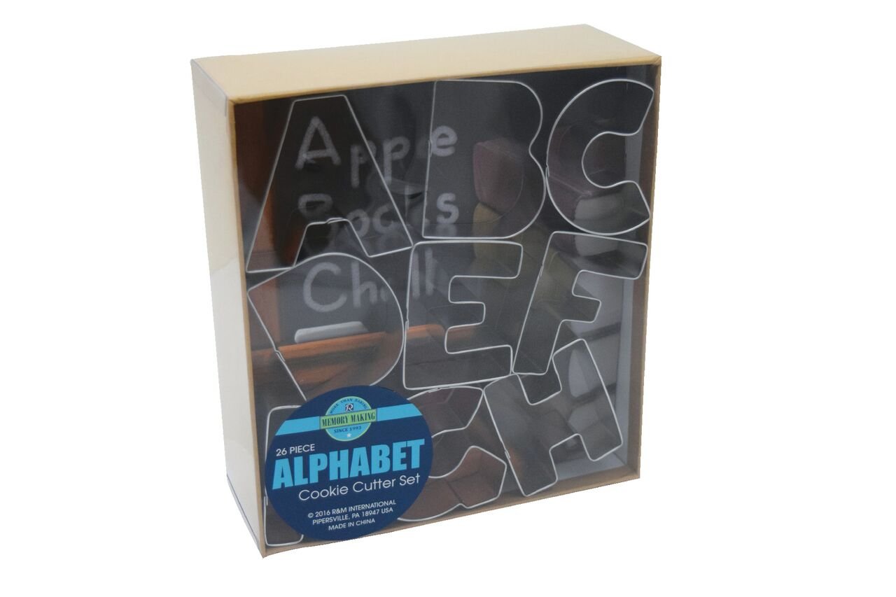 R&M International 1954 Alphabet 3" Cookie Cutters, 26-Piece Set in Gift Box