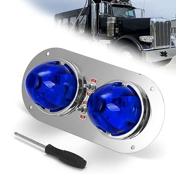 for Peterbilt 359/379/389 Kenworth 660/680/880 Blue Watermelon Light Bracket Kit with Switch Control