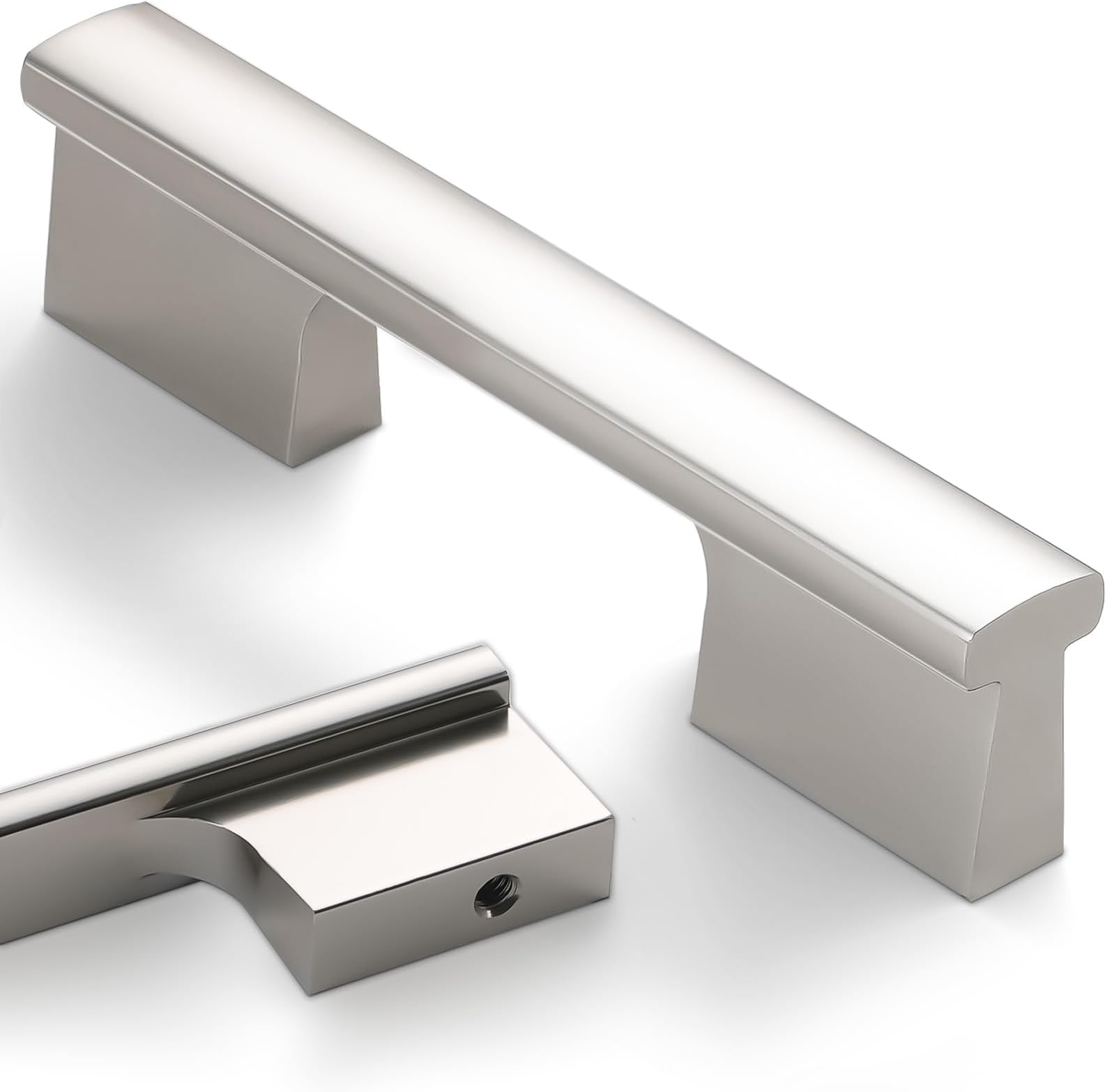 10 Pack Brushed Satin Nickel Cabinet Pulls 3 Inch Hole Centers Kitchen Cabinet Handles Silver Drawer Pulls Cabinet Hardware
