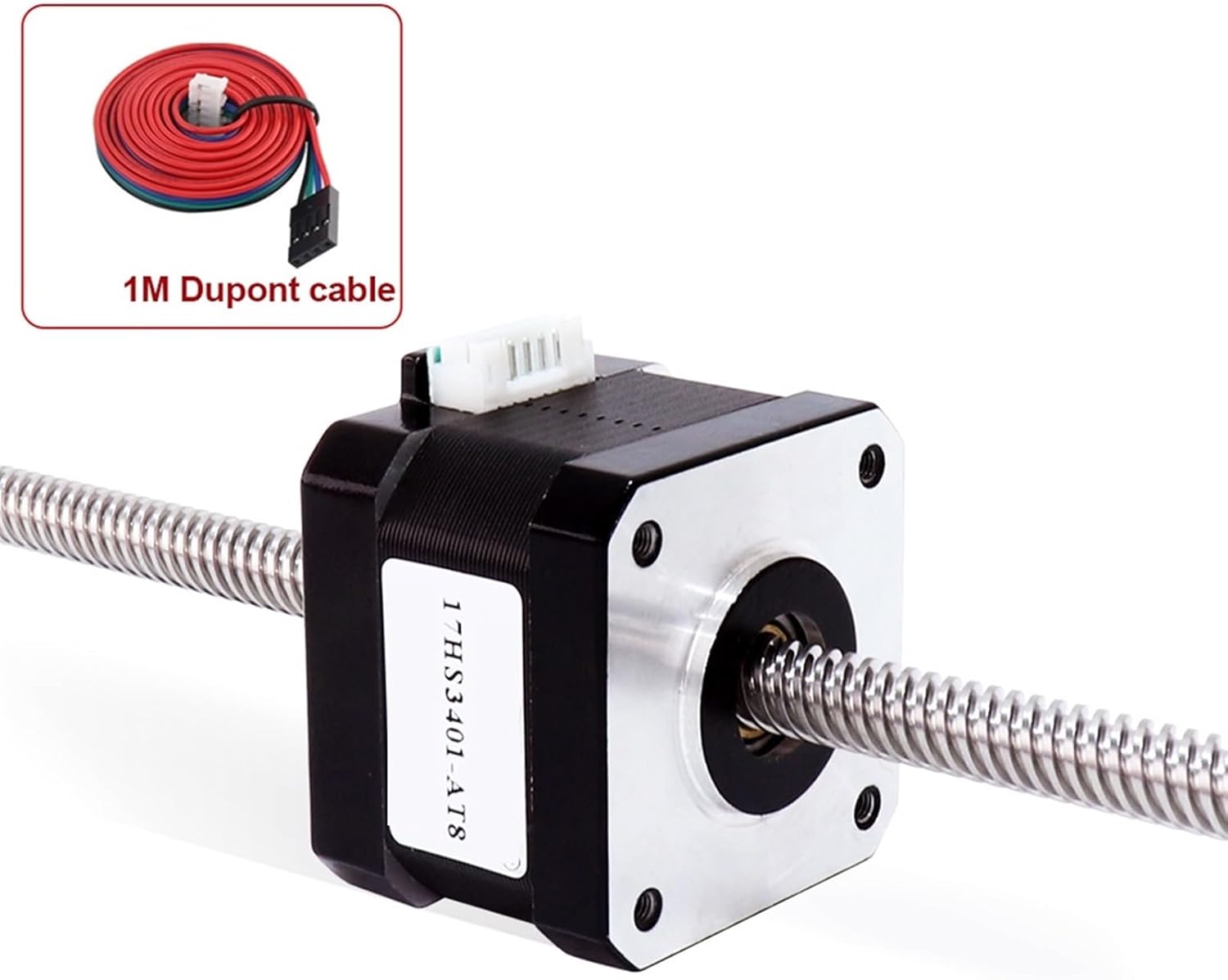 NEMA17 42HA34-T8 * 8 400 ミリメートル 4 リードステッピングモーター貫通ネジステッピングモーター 1.3A