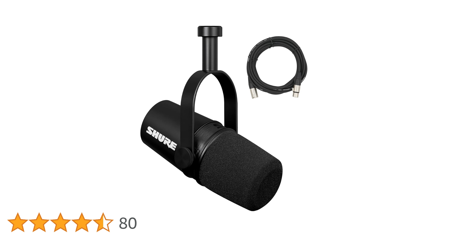 【Shure MV7 】【オーディオテクニカxlrケーブル】 SHURE シュア / MV7+-K-J [SH-BROADCAST1 ＆ 5mマイクケーブル