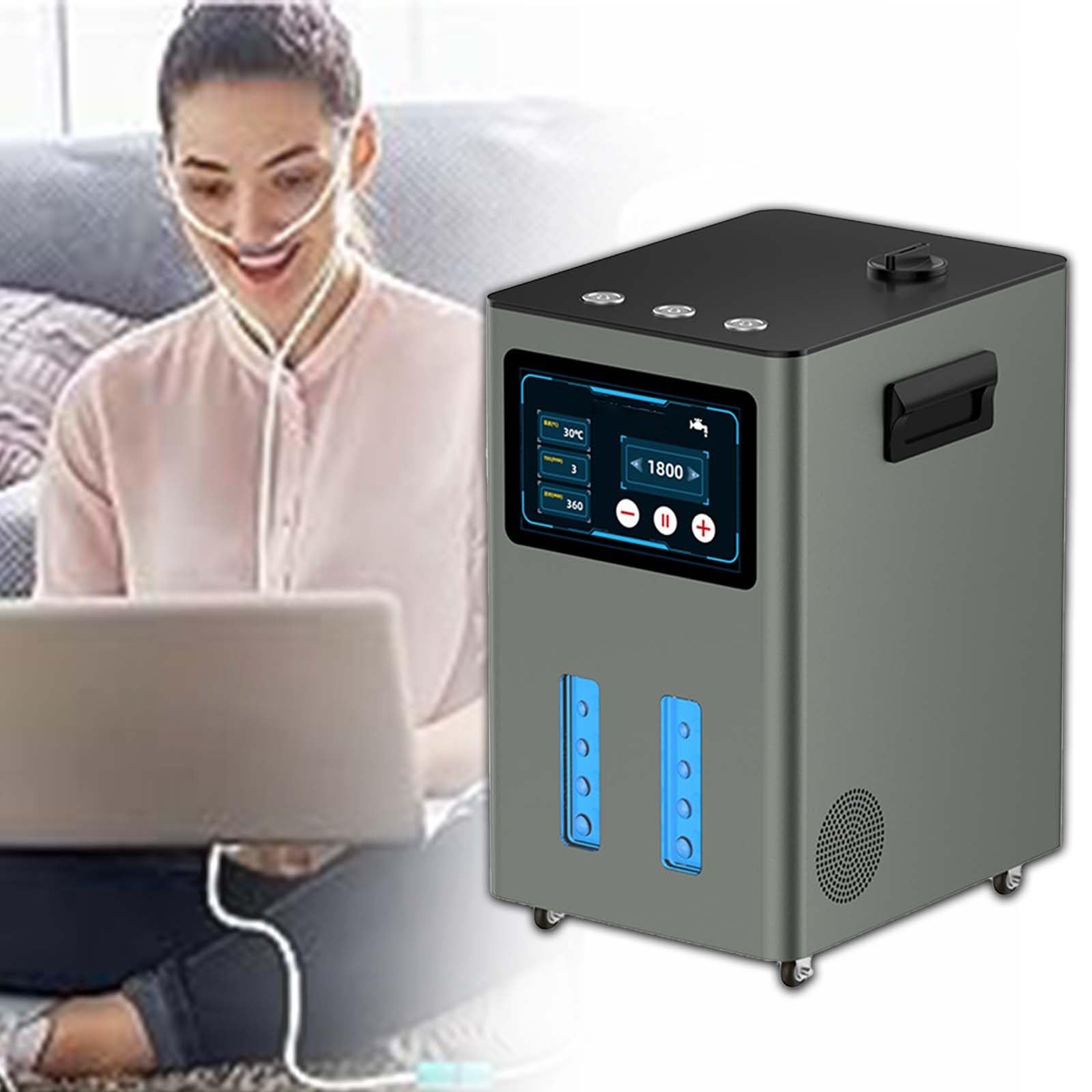 Trzyportowy Inhalator Wodoru H2, Generator Gazu Brunatnego, 99,99% Wodoru O Wysokiej Czystości, Przepływ Do 4200 Ml/Min, 7-Warstwowa Separacja Gaz-Woda, Łagodzenie Zmęczenia(Gunmetal,900ml/min)