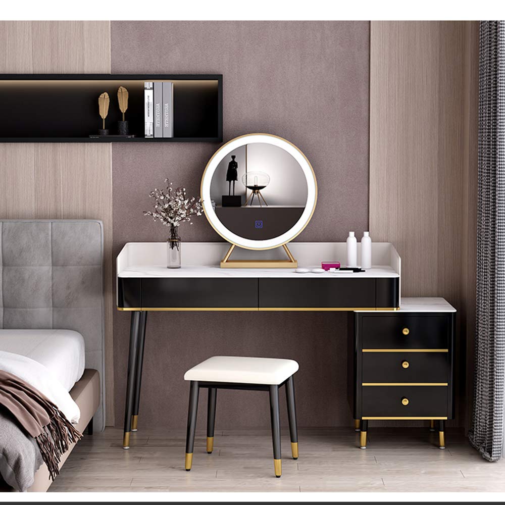 Repose-Pieds Ottoman Nord Tabouret Pansement Ronde Européenne avec De l'or Pieds en Métal Rembourré Repose-Pieds, Chaise De Maquillage pour La Cuisine Chambre Salon,d'or