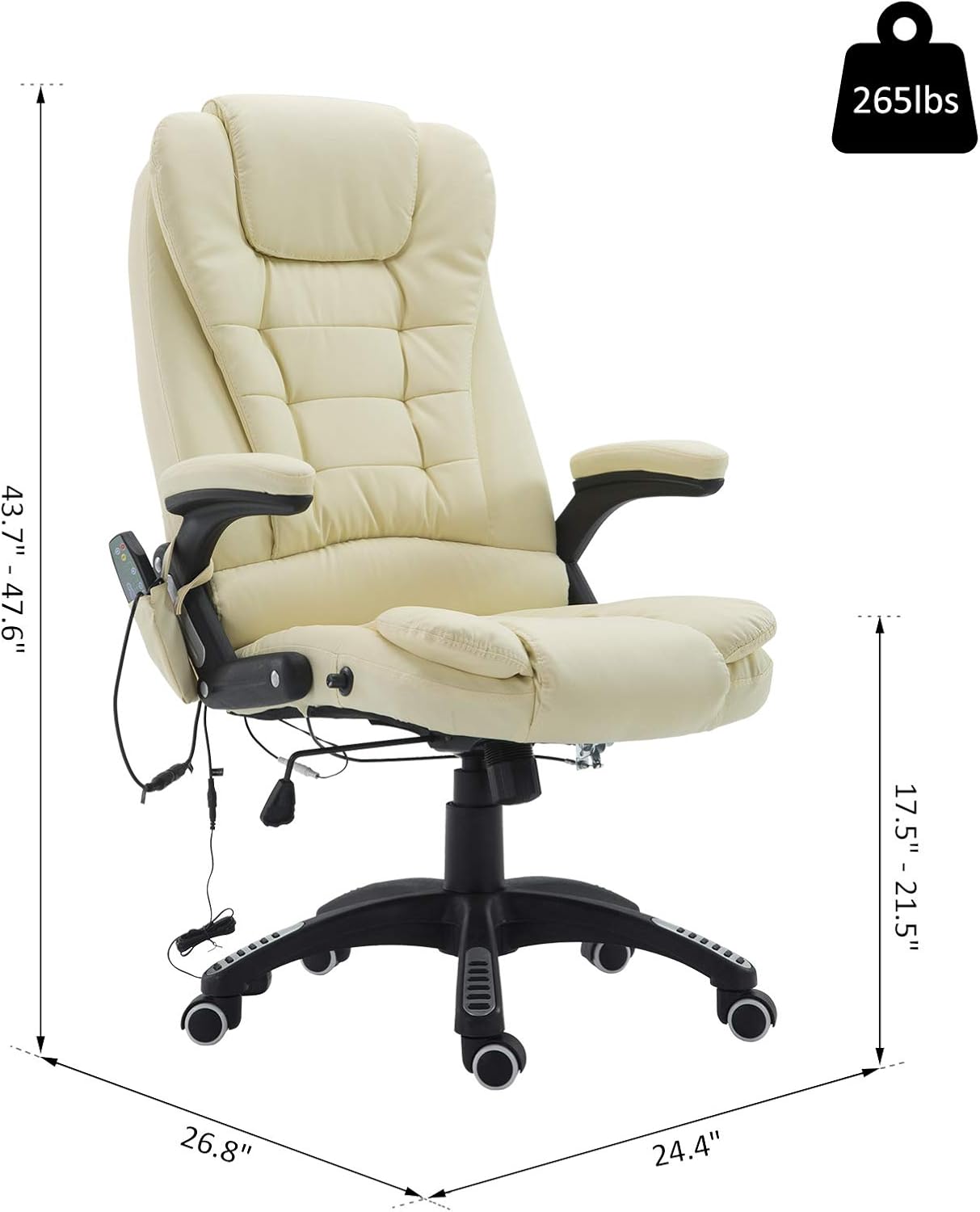 Buy Homcom High Back Faux Leather Adjustable Heated Executive Massage Office Chair Cream White Online In Vietnam B00givasde Buy Homcom High Back Faux Leather Adjustable Heated Executive Massage Office Chair Cream White Online In Vietnam B00givasde