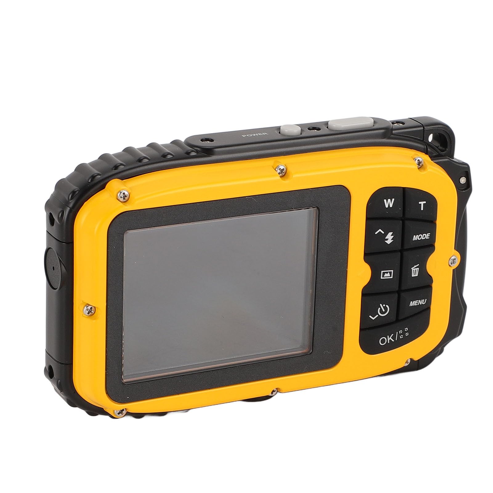 Kamera do nurkowania 1080P 48MP Antywstrząsowa 5m Wodoodporna kamera podwodna z 2,4-calowym kolorowym ekranem Karta pamięci 32G Autofokus 630mAh Rozpoznawanie twarzy (Żółty)