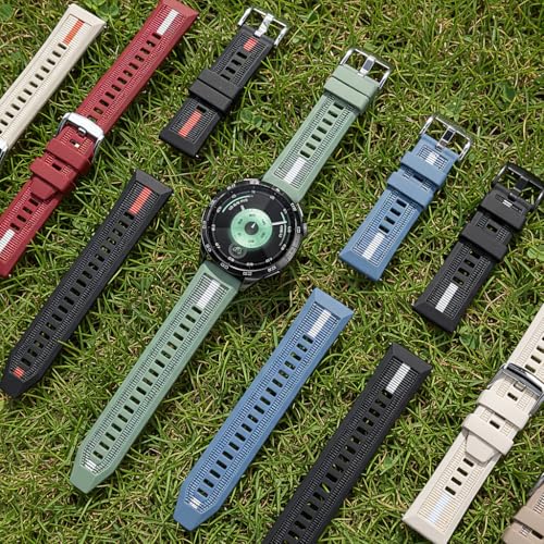 Image of XMUXI 22mm Quick Release Strap Compatible with Huawei Watch GT 7 GT6 5 4 3 46mm Nylon with Silicone Straps for GT6 Pro GT5 Pro 46mm,Vivoactive 4,Bip 6,Venu 4 45mm Replacement Band