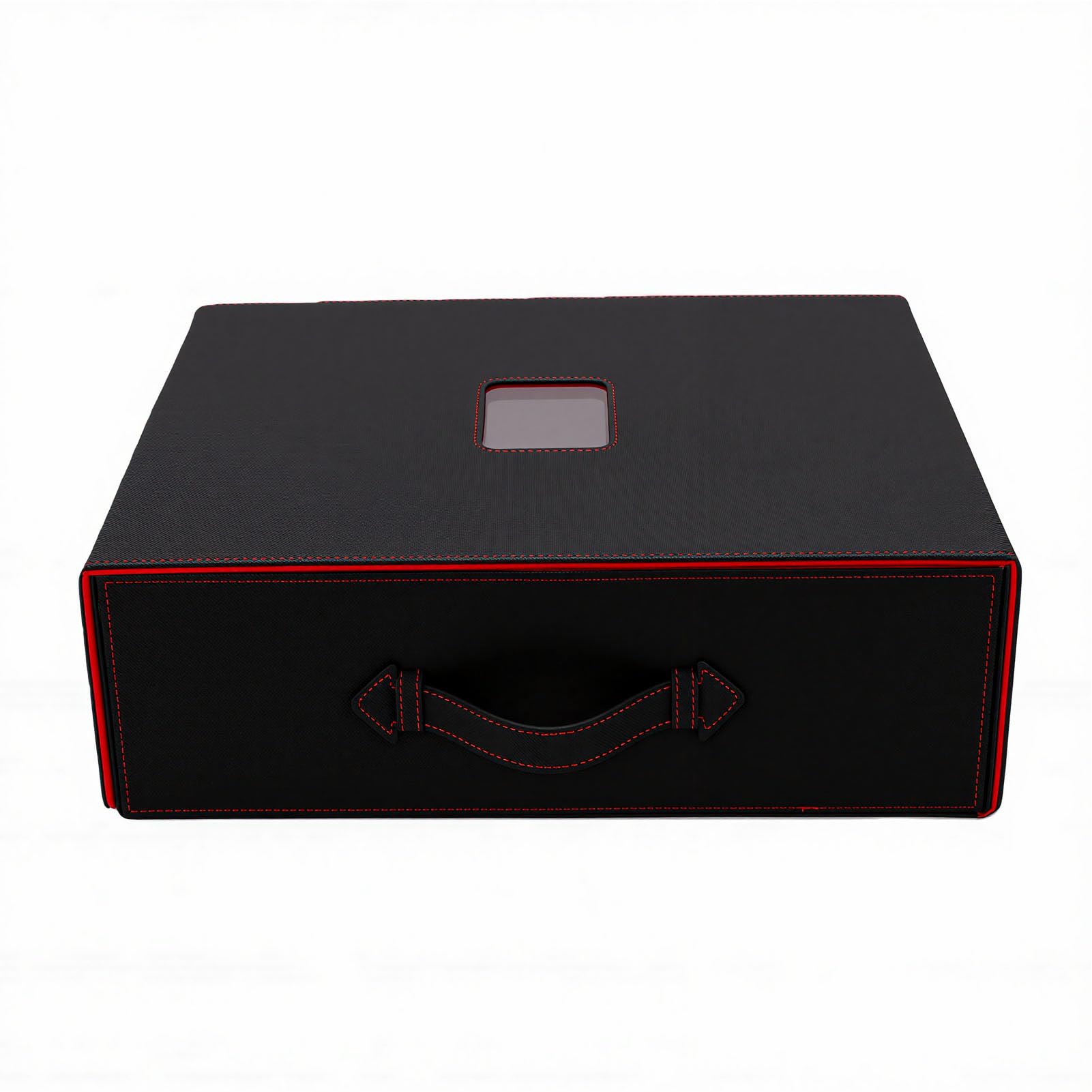 Qcwwy Caja de Almacenamiento para Tarjetas Coleccionables, Soporte para Baraja de 4 Filas de Cuero PU, Capacidad sin Mangas 3200 Plus, Forro de Franela con Cierre Magnético, para Colección de (#1)
