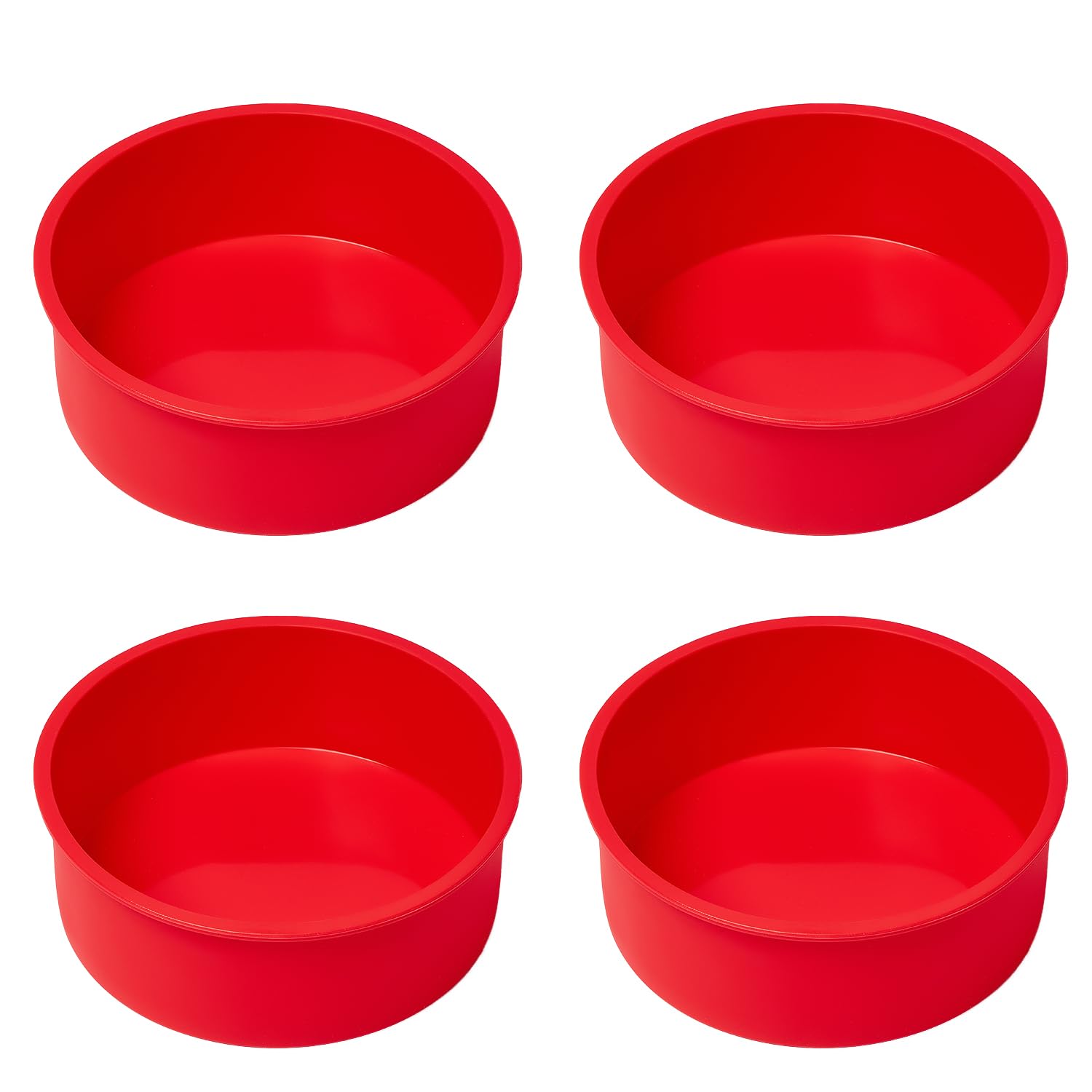 saphe Silicone 6 Inch Cake Pans - Round Baking Molds, Set of 4 Cake Molds for Layer Cake, Cheesecake, Rainbow Cake