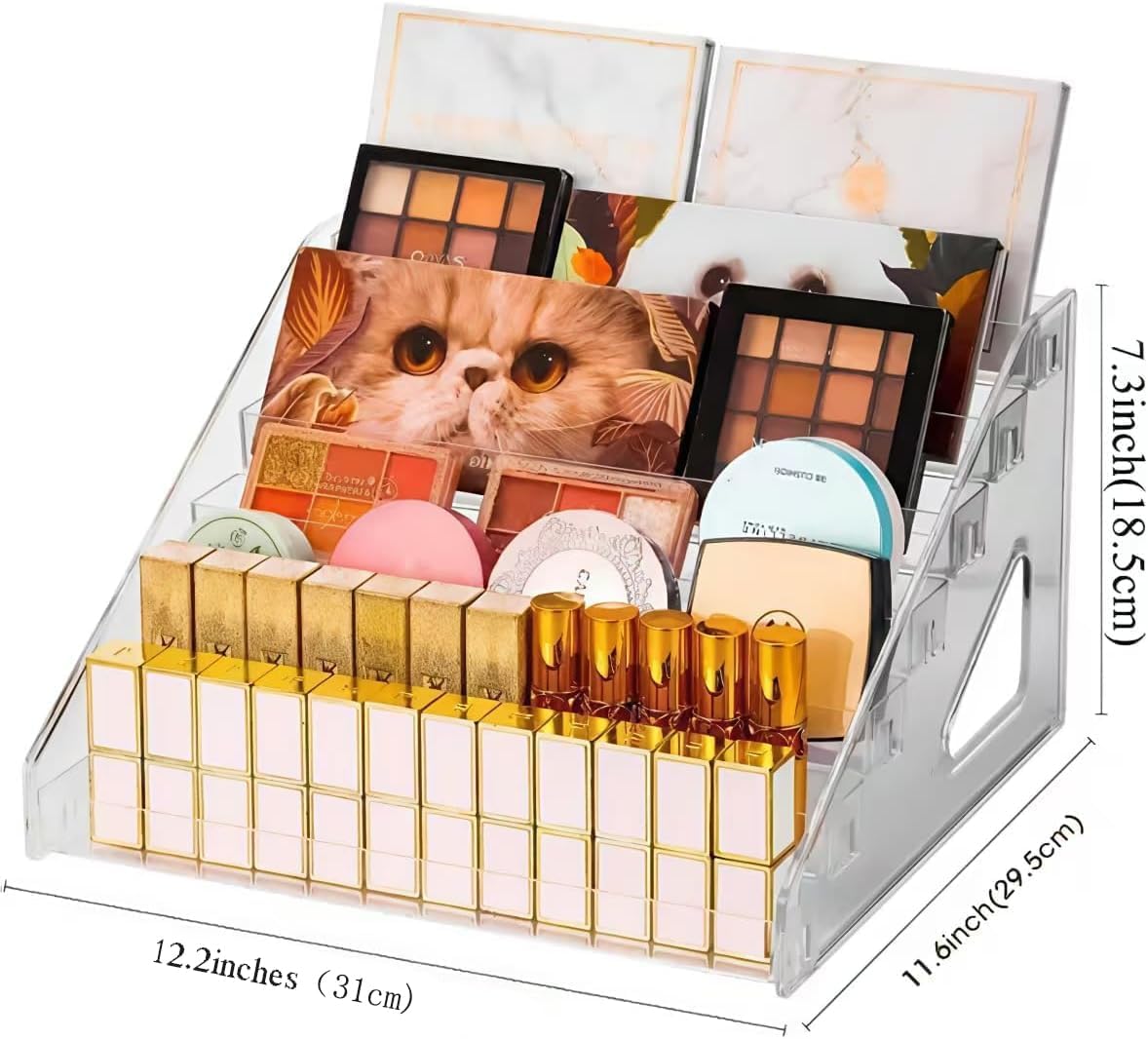 7 Tier Acrylic Nail Polish Rack, Clear Display Organizer Holds Up to 84 Bottles, Freestanding Countertop Shelf for Essential Oils, Cosmetics & Sunglasses image 3
