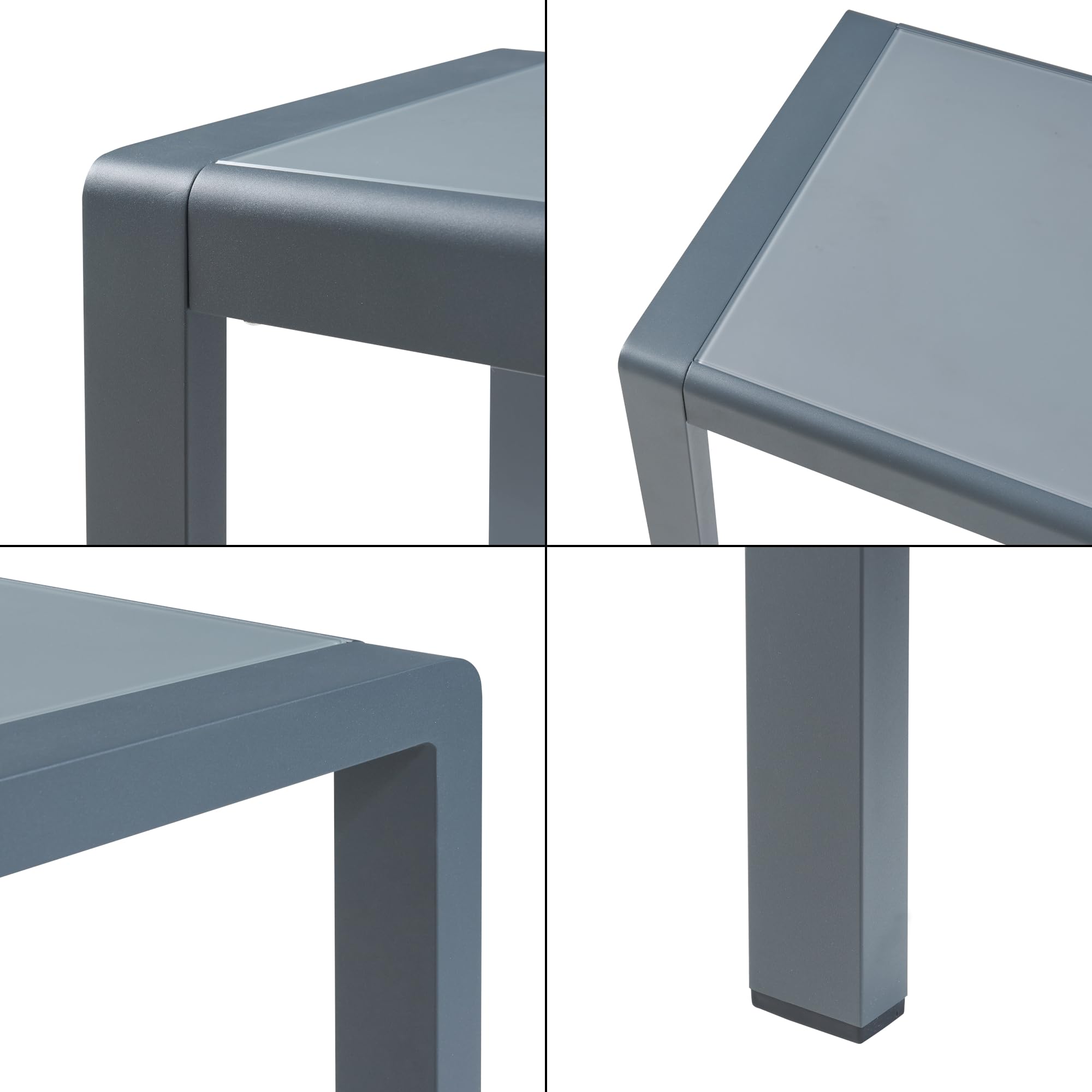 Tavolino Da Esterno Con Piano In Vetro - 100x50x35 Cm, Design Moderno Per Giardino E Terrazza