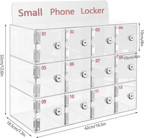 Miniatura 2 de Armario de almacenamiento para teléfono celular, armario transparente montado en la pared, gabinete de almacenamiento para teléfono celular, soporte