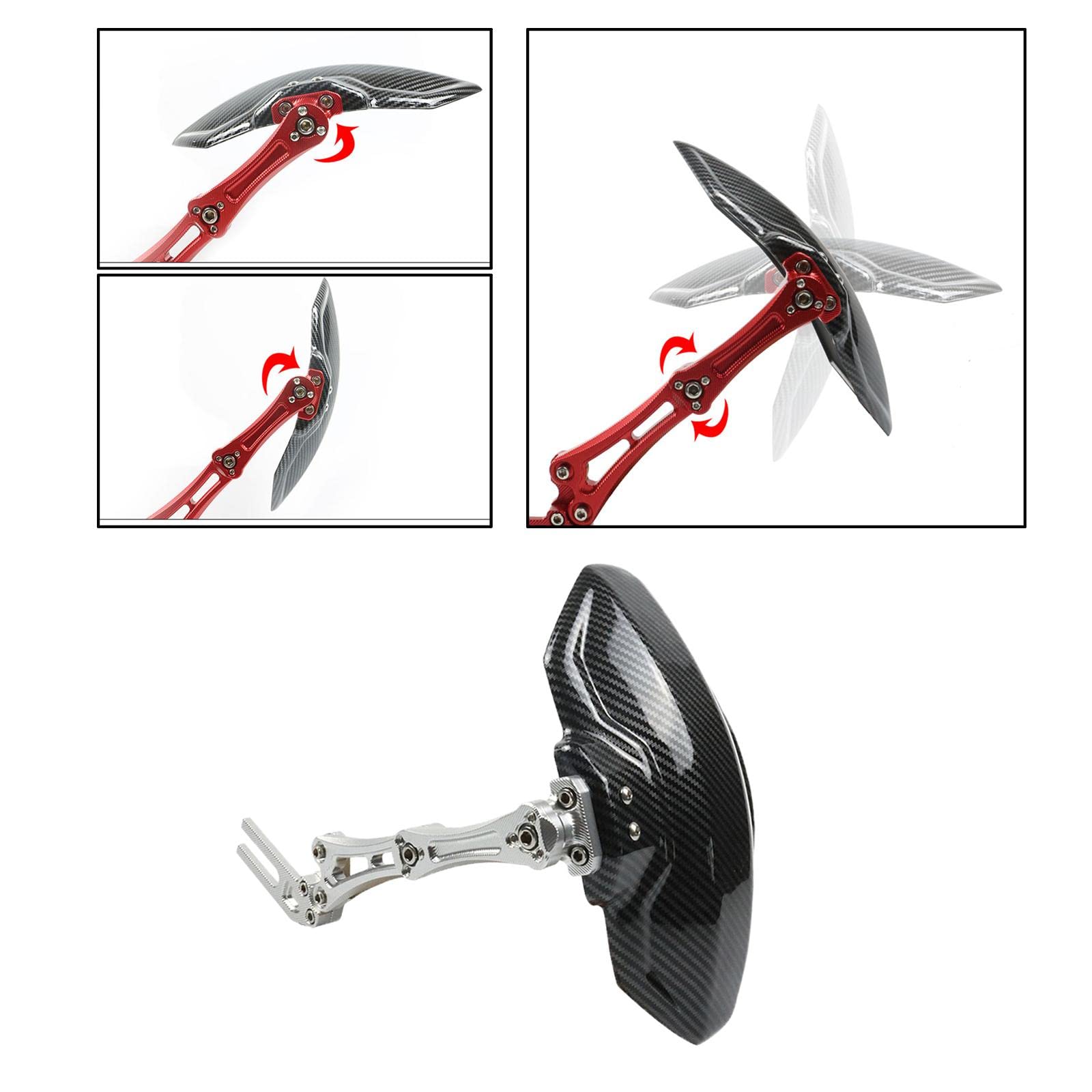 Amagogo Eletric Bike Schutzblech Hinterrad Spritzschutz Kotflügel Aluminiumlegierung Universal Zubehör Verhindert Verschmutzungen für Pendler Ausflüge Alltag