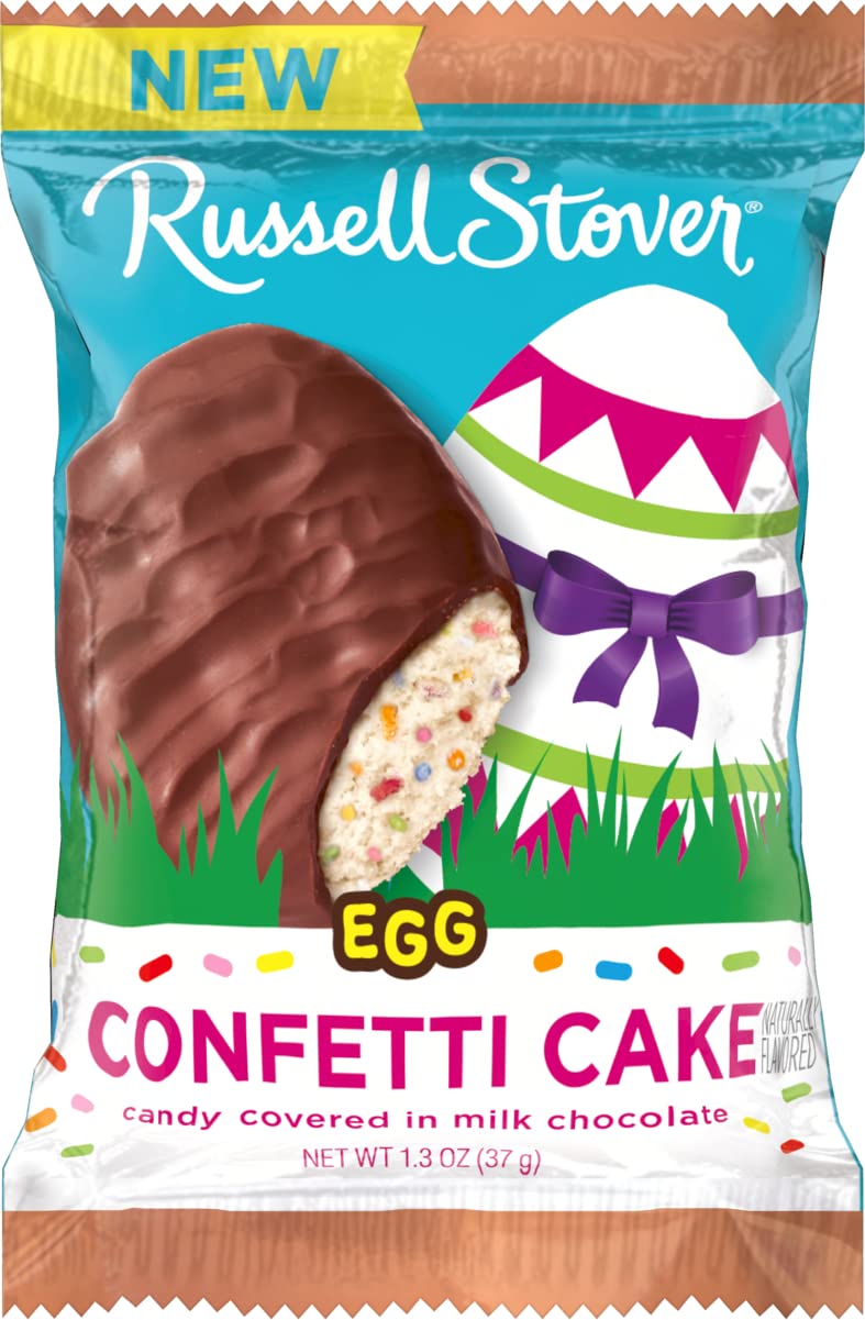 Russell Stover Easter Milk Chocolate Confetti Easter Egg, 1.3 oz each (Pack of 18)