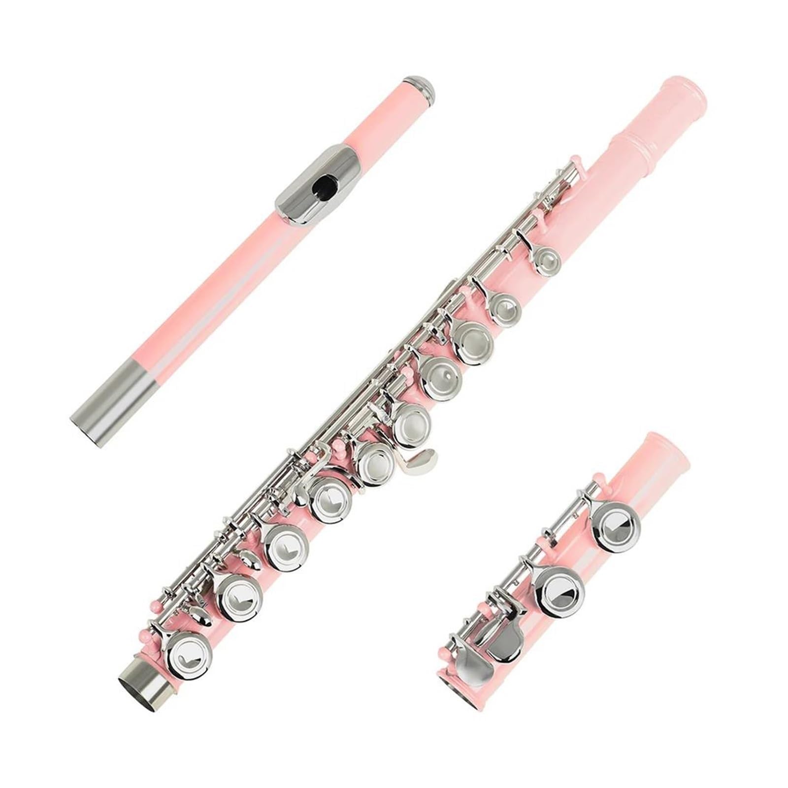 flauta de instrumento musical Flauta de 16 agujeros agujero cerrado llave C flauta profesional rosa concierto