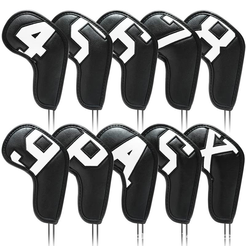 Fundas Palos De Golf 10pcs Golf Golf Cubierta de Hierro Golf Iron Head Cover Golf Club Protection Cubre Accesorios Deportivos al Aire Libre Funda Driver Golf (Color : 1)