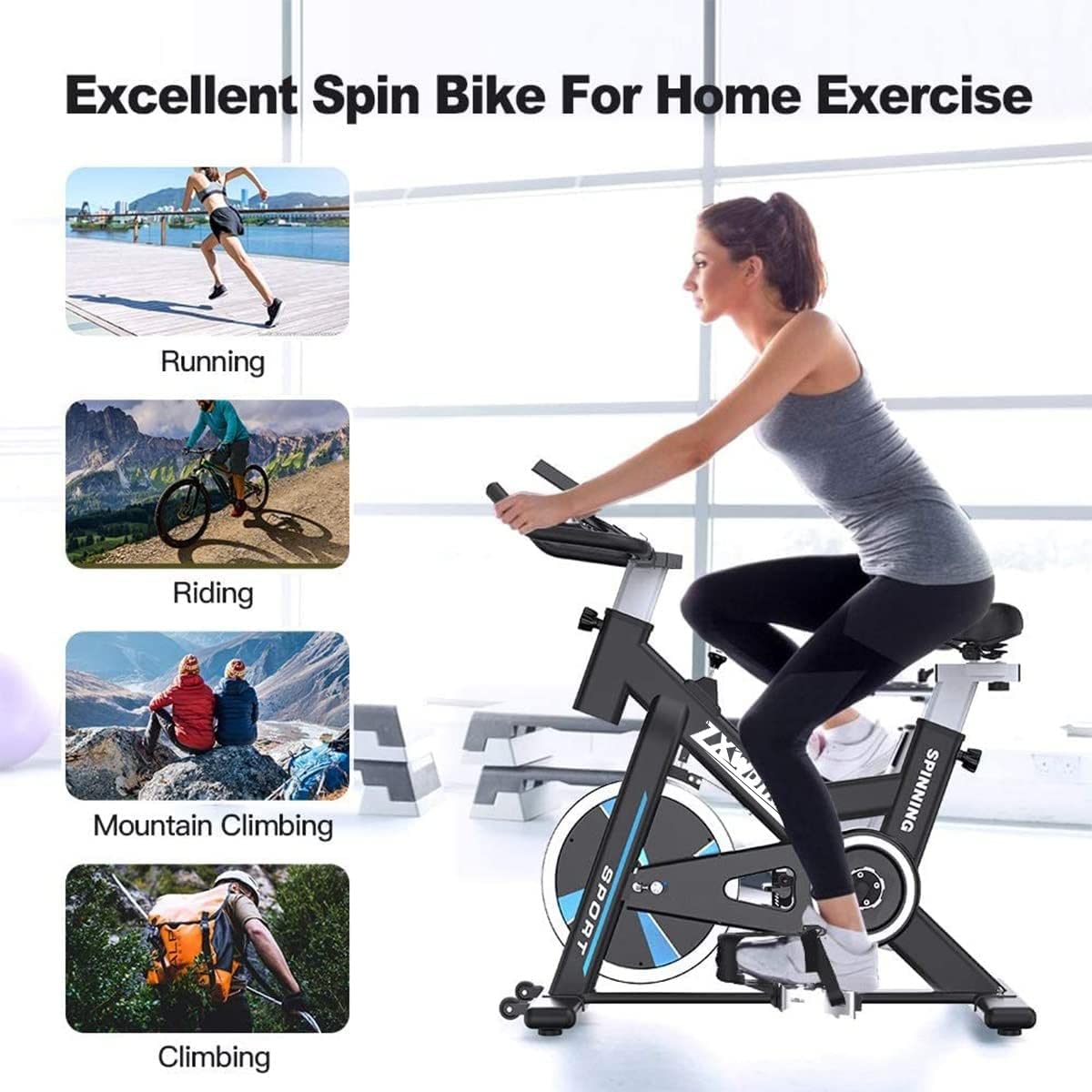 Amazon.co.jp: エアロバイク固定屋内スピニングバイク、ベルト