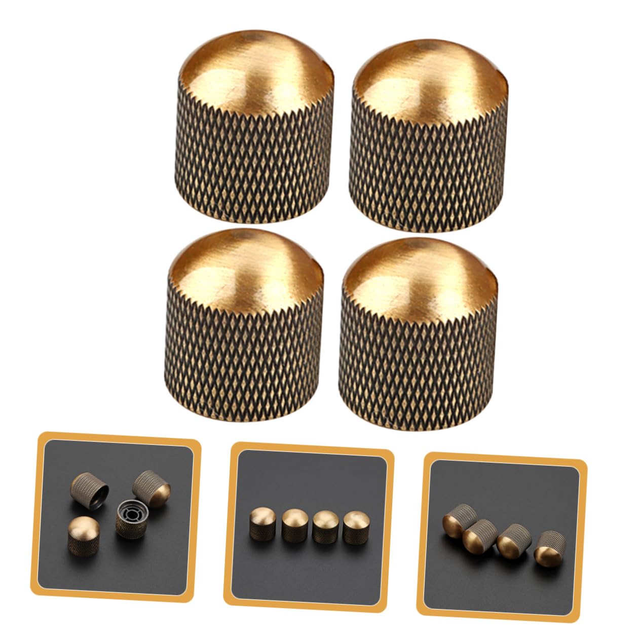 VICASKY Quality Guitar Knobs 4pcs Metal Volume Knobs Tone Control for Electric Guitars