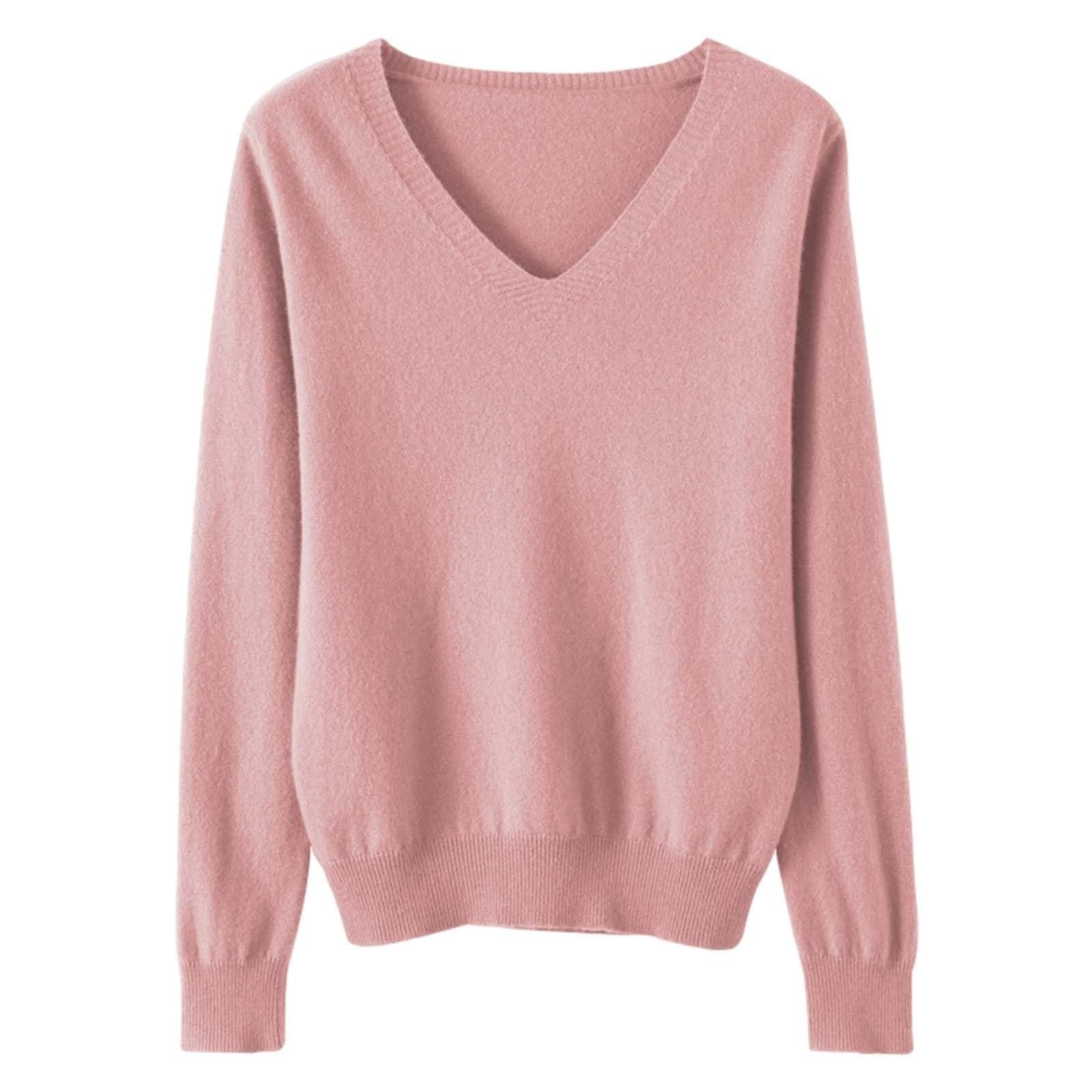 Womens Cozy Cashmere Sweaters Casual Soft V Neck Plus Size Fall Winter Pullover Sweater Lightweight Jumpers Tops 2025
