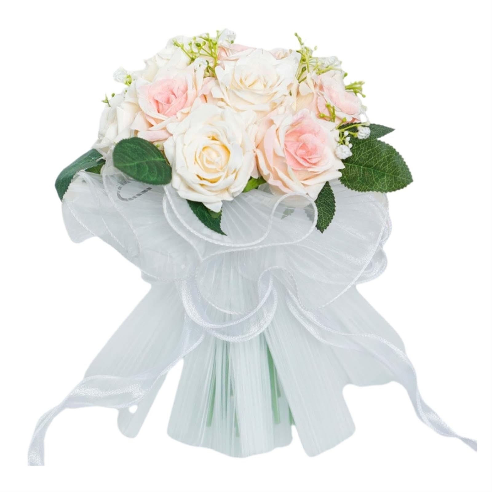 ZGCrumphant Artificial Wedding Bouquet Bridal Wedding Throw Bouquet Romantic Elegant Bouquets for Bride for Party Photo Decor(Pink)