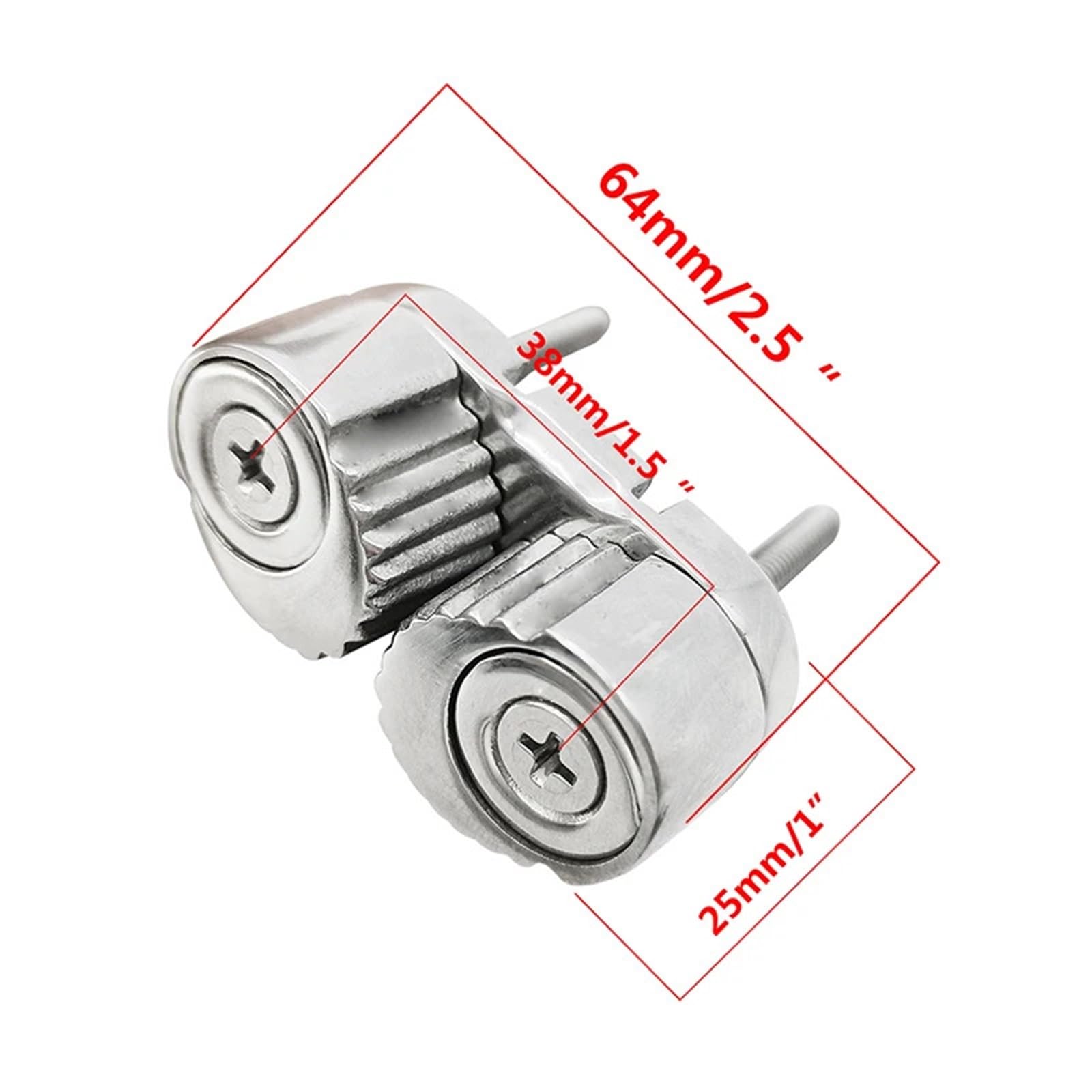 2 Pezzi in Acciaio Inox 316 for Barca, con camma da 64 mm, Morsetto passacavo for Corda, Barca a Vela, Canoa, Tender