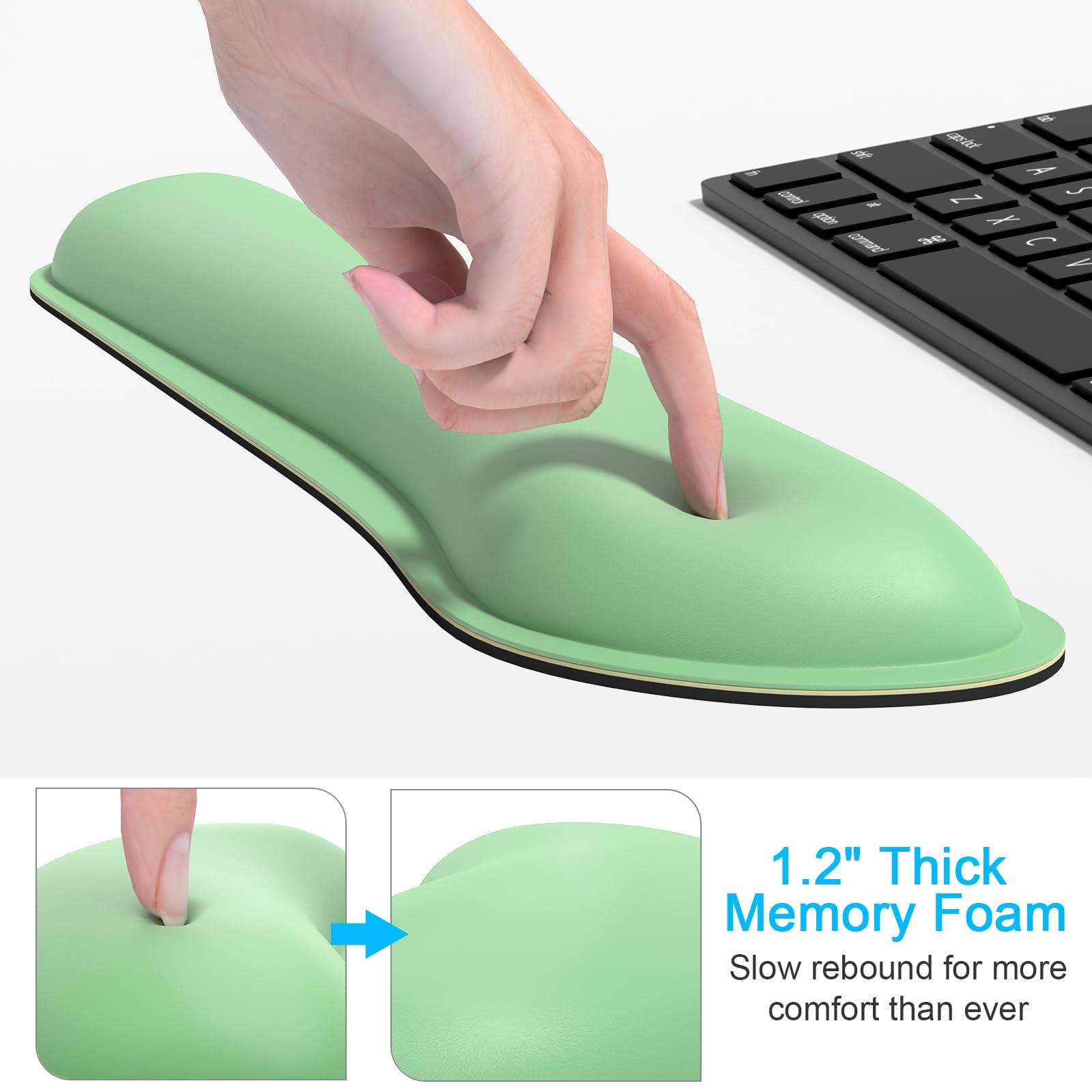 Dapesuom Ensemble de repose-poignet pour clavier, joli tapis de souris en polyuréthane pour clavier d'ordinateur et tapis de souris, repose-poignet amélioré en mousse à mémoire de forme, support