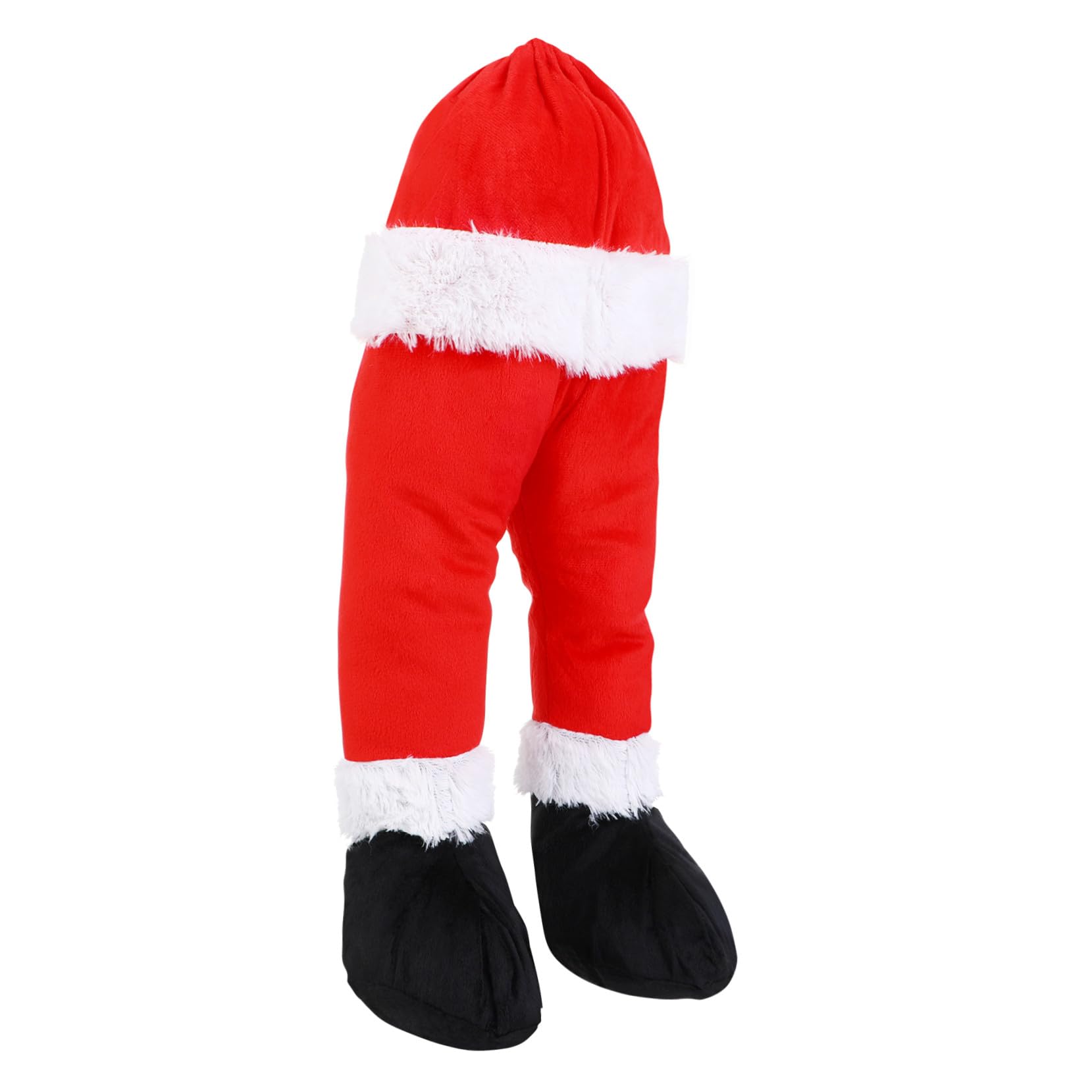 Ornement sapin Noël jambe de Père Noël rouge et or décoration élégante