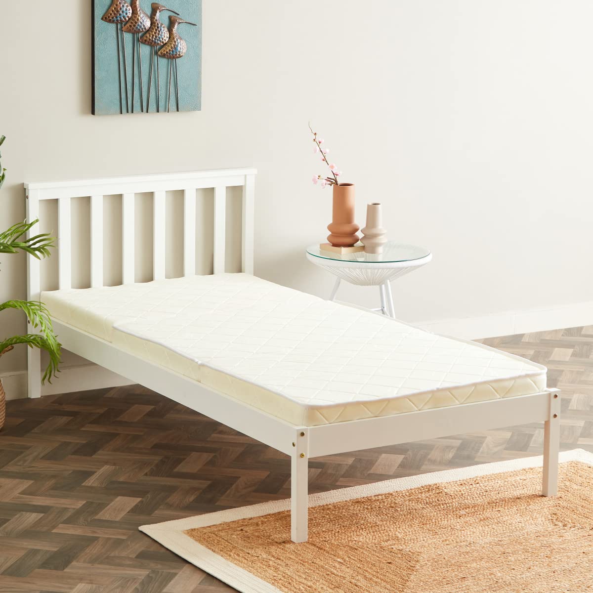 i-Cozy Tri-Fold Single Travel Foam Mattress 200 x 10 x 90 cm White