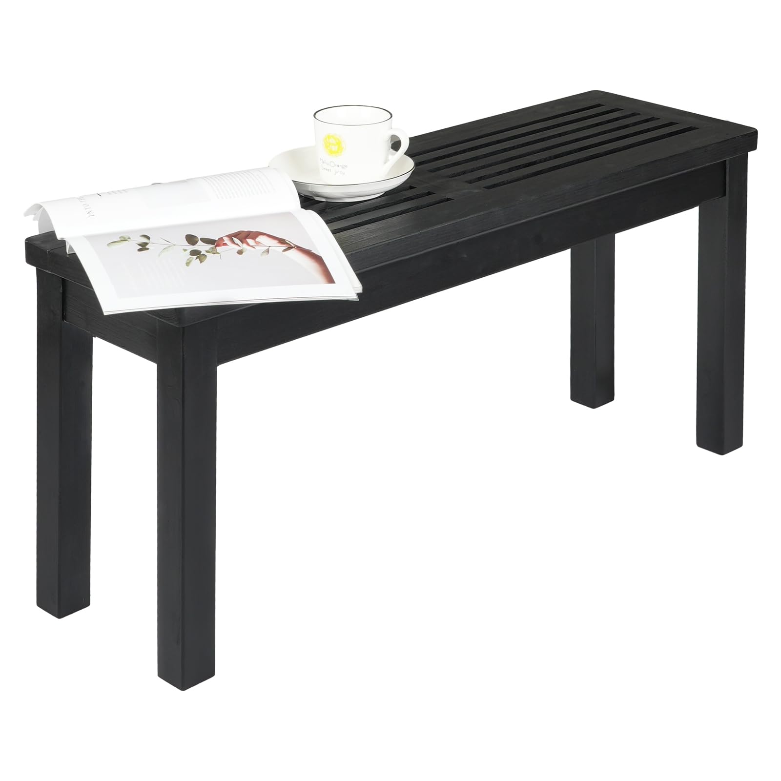Bonnlo Panchina in Legno Massello da Giardino, Panca da Esterno Impermeabile e Resistente alle Crepe per Patio e Terrazza