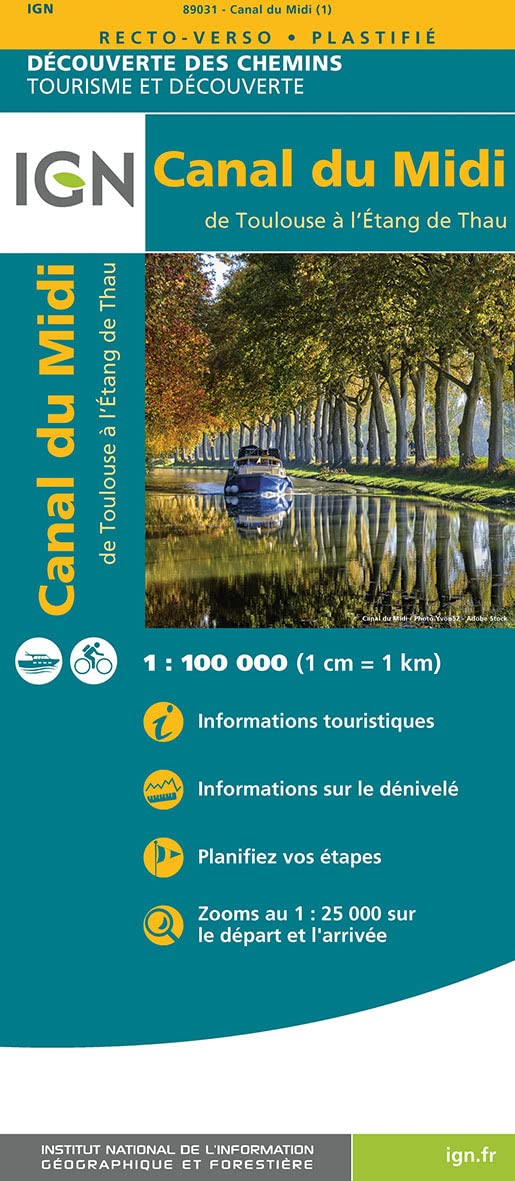 Canal du Midi - de Toulouse à l'Etang de Thau (89031): 1:100000 (TOP ITINERANCE)