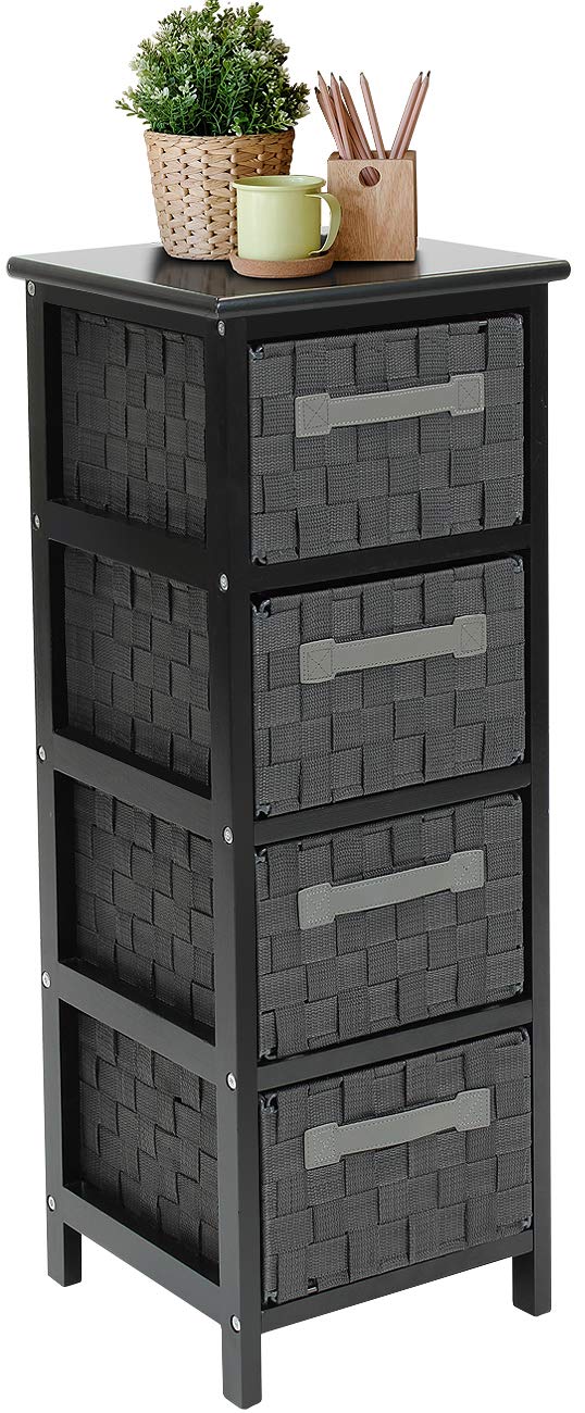 Buy Sorbus 4Drawer Dresser Wooden Storage Tower Chest with WovenStrap