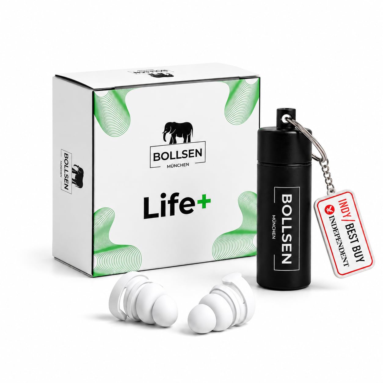 BOLLSEN Life+ Tapones para Dormir – Tapones de Silicona con Reducción de Ruido – Protección Auditiva SNR 24 dB – Cómodos para Usar Día y Noche – Duraderos y Reutilizables hasta 100 Veces (3)
