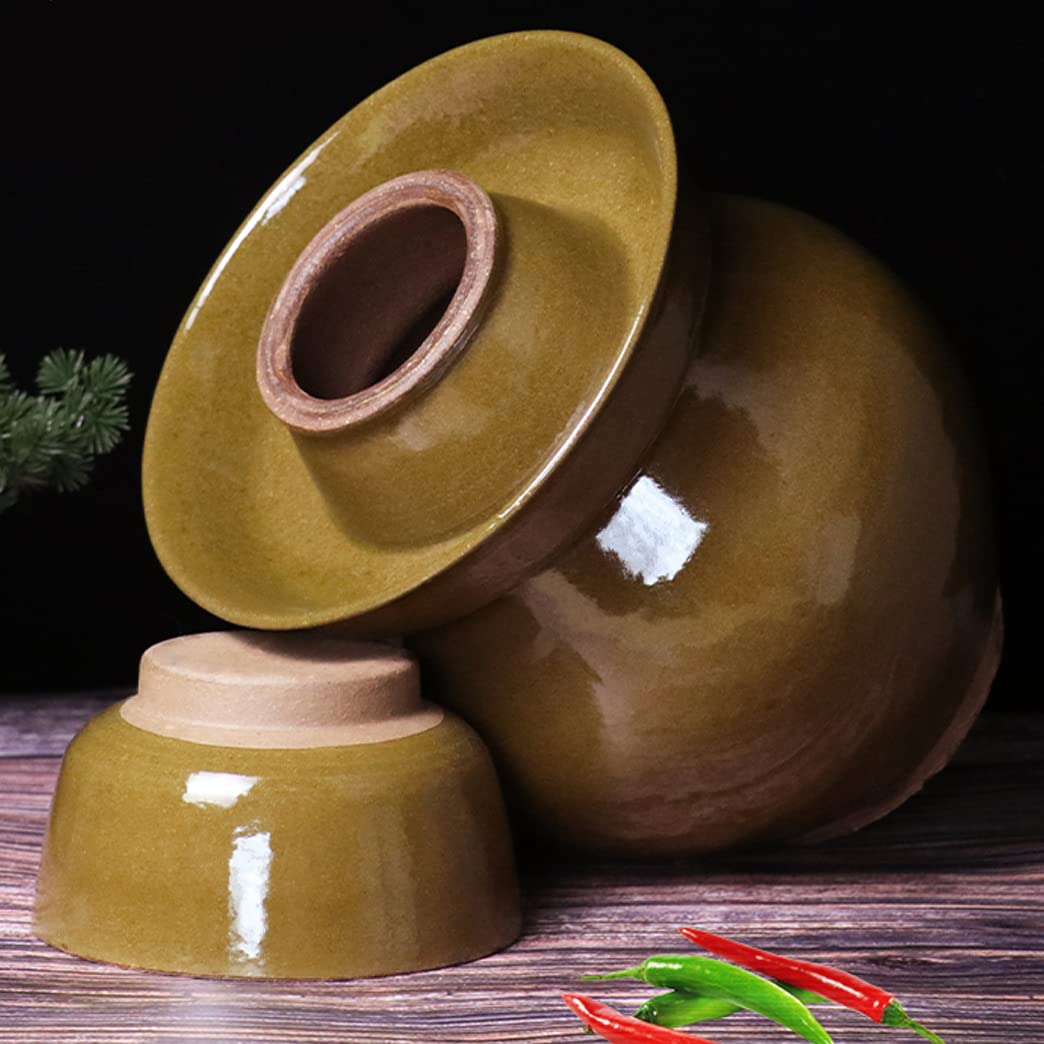Tradycyjny chiński ceramiczny garnek do fermentacji, słoik do kiszenia z pokrywką z uszczelką wodną, duży zagęszczony ceramiczny słoik do kiszenia, pojemniki do przechowywania kimchi 6 kg (4 kg)