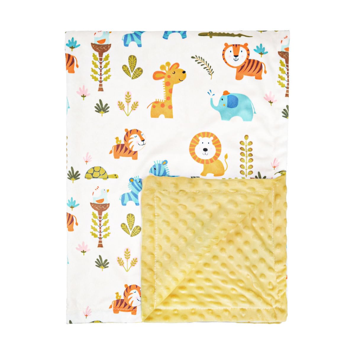 Baby Blanket Newborn Gifts, Soft Plush Blankets with Dotted Backing, Fleece Fabric Essentials for Unisex, Toddlers, Boys Girls 75x100cm Yellow Lion
