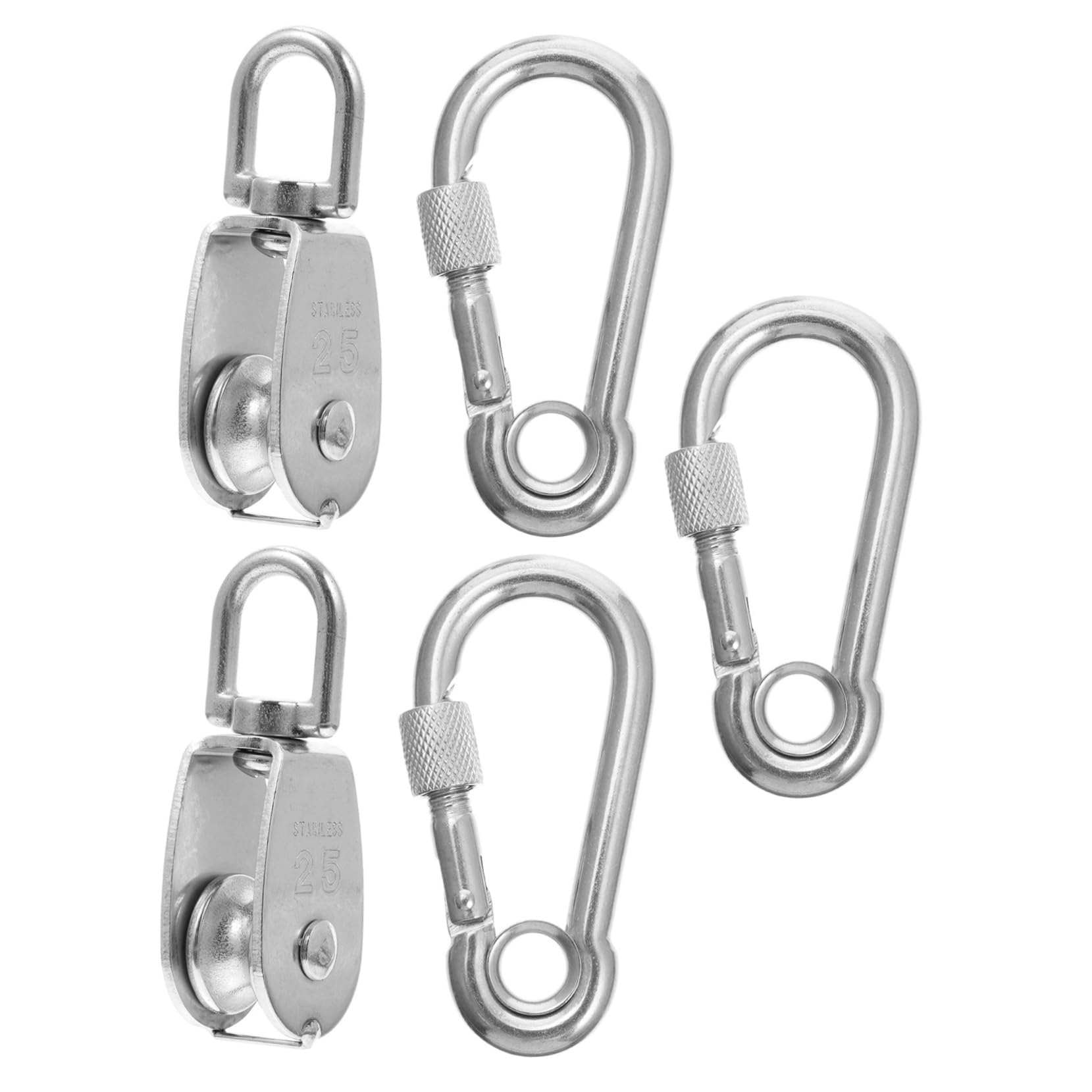 OSOLADY Professional Bearing Pulley Single Pulley Block Stainless Steel Crane Swivel Hook Wire Rope Cable Garage