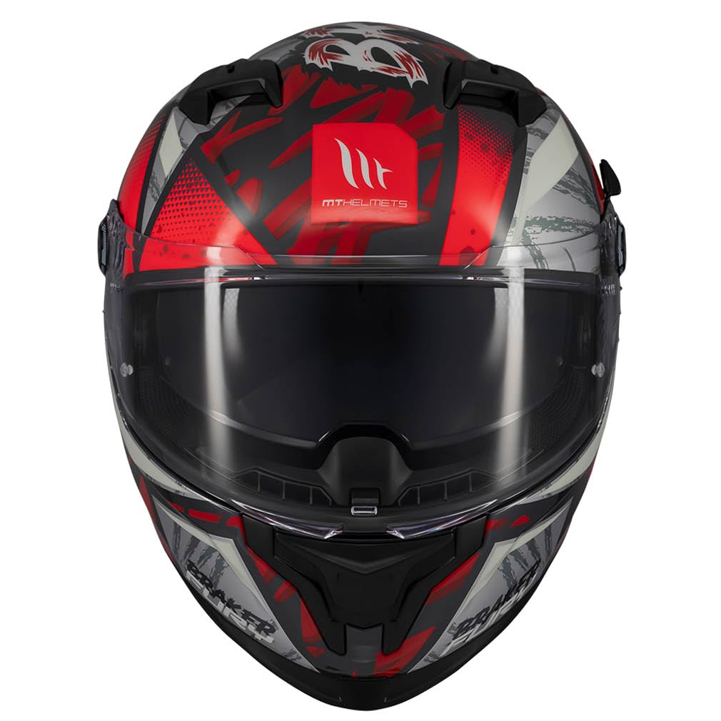 MT Helmets Braker SV Designed Fury C5 Brillo - Casco de Moto Integral con Visor Solar, para Hombre y Mujer, Homologado ECE 22.06