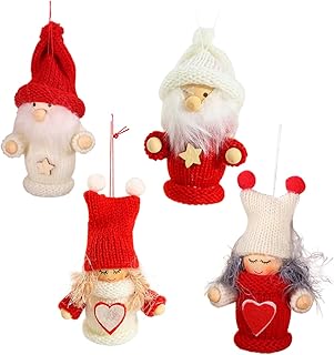 NOLITOY 4 Pçs Boneca De Natal Pingente De Lareira Decoração Mini Boneca Decoração De Natal Pingentes De Boneca De Natal Enfeites De Elfo De Natal Pingente De Pelúcia De Natal Pingente De