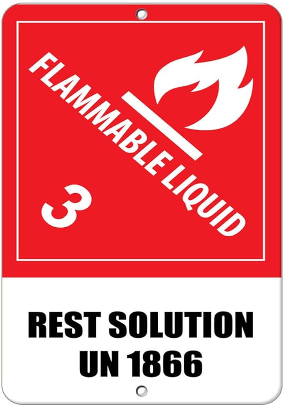 Flammable Liquid 3 Resin Solution Un 1866 Hazard Sign LABEL
