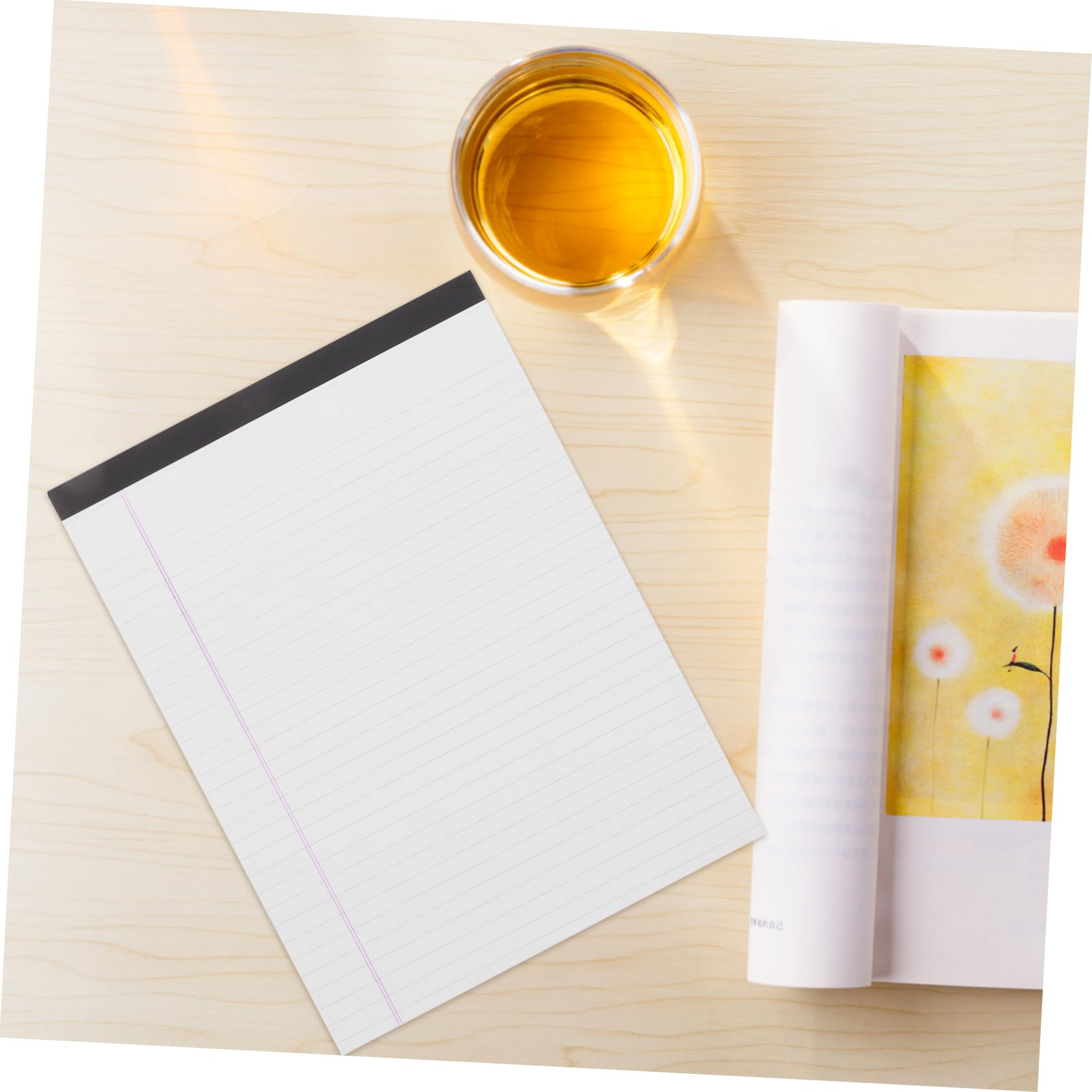 Blocco da Scrittura A4 a Righe Universitarie 4 Pezzi Bianco | Carta, Supporto Rigido, Stampa su Lato, Formato Portatile per Ufficio e Scrittura