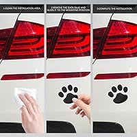 Vista 6 de Calcomanía 3D cromada con huella de perro de oso para automóvil, decoración de emblema de automóvil, calcomanías de estilo de huella de vehículo