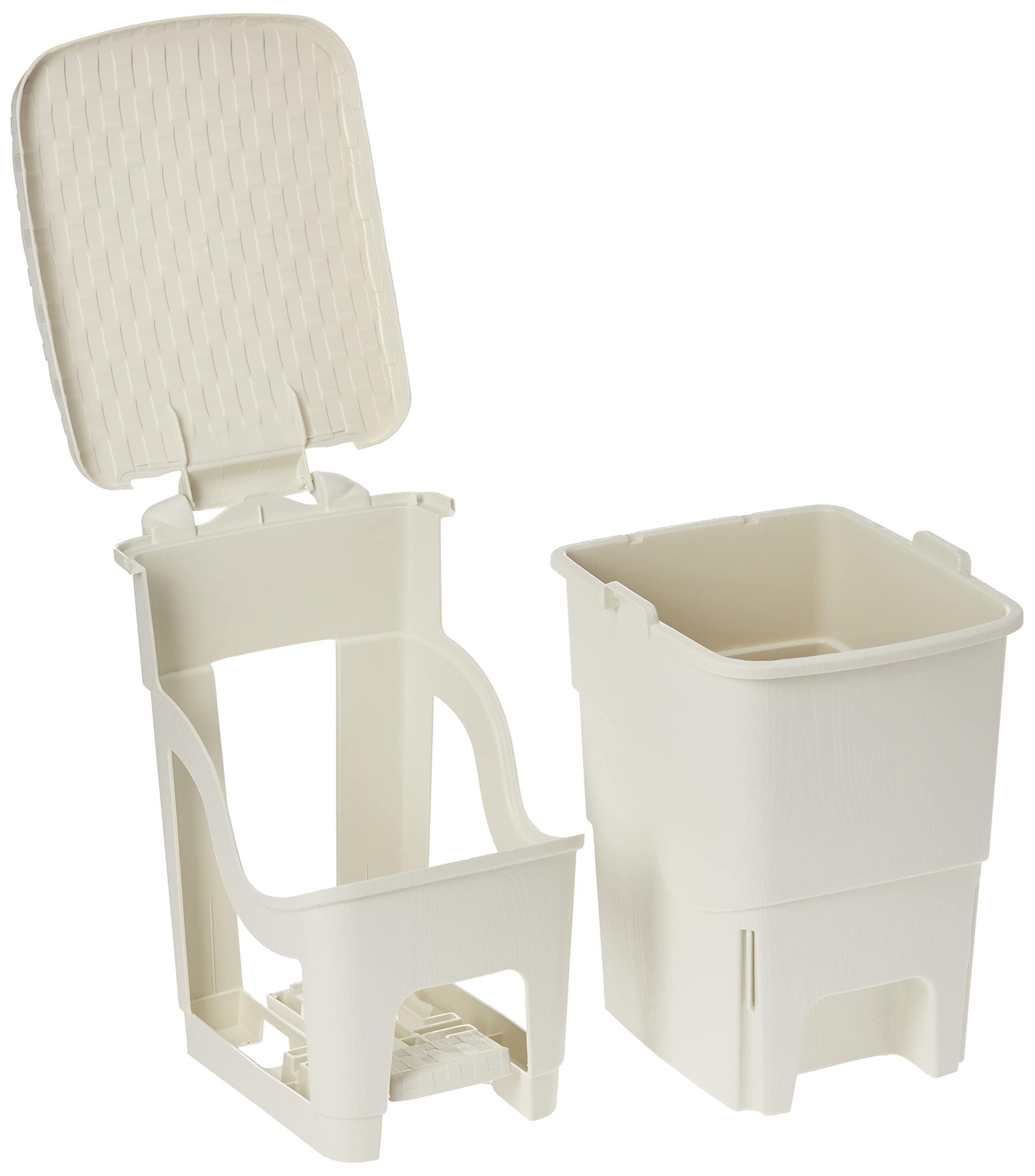 DEA HOME Z441M025 Pattumiera Rattan Bin, 18 L, 28x35x40, Grigio/Tortora